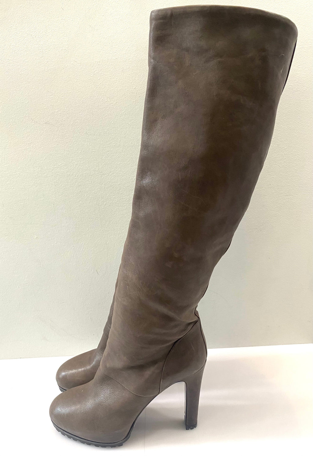 YVES SAINT LAURENT KNEE HIGH LEATHER BOOTS
