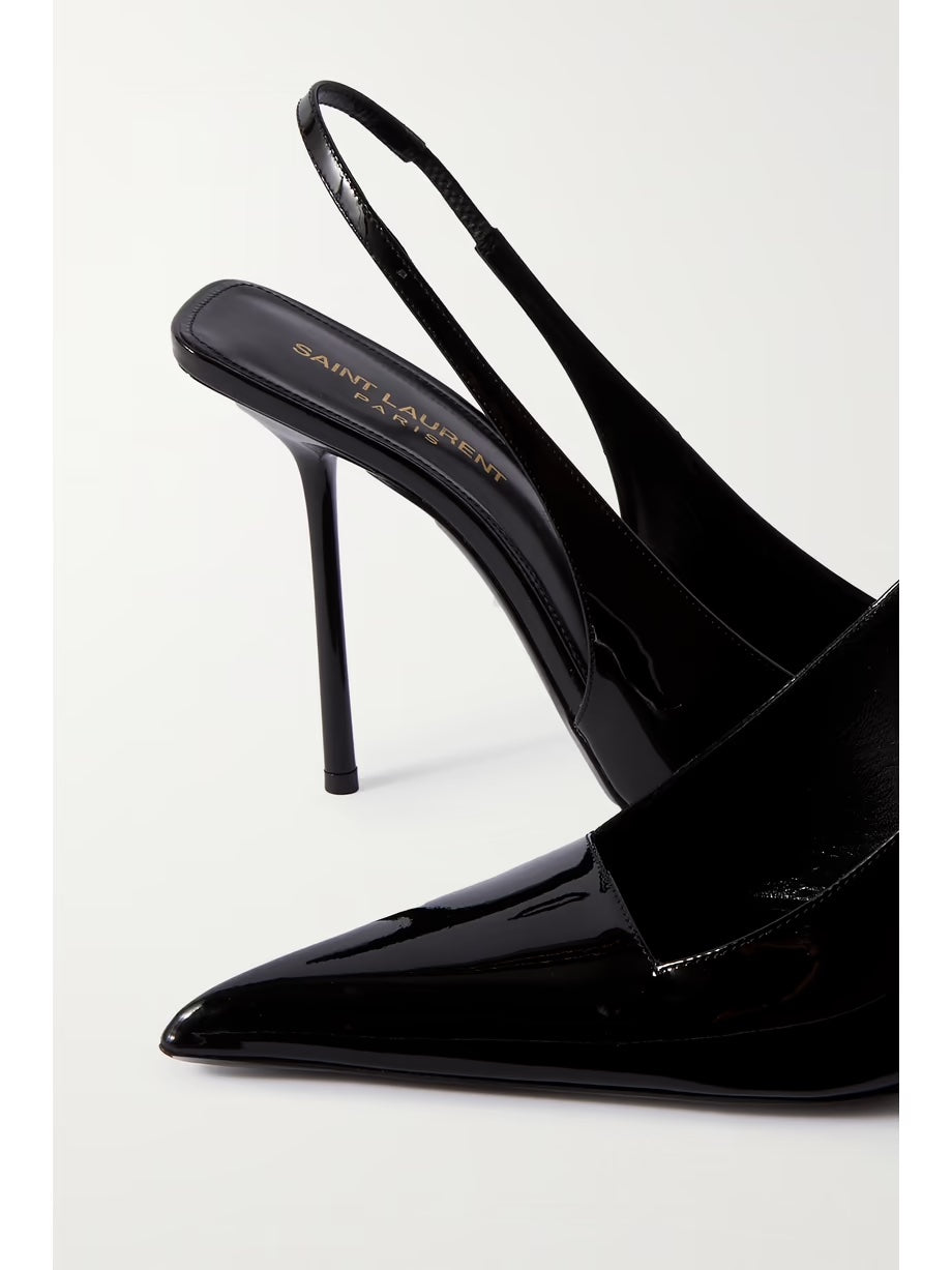 YSL KISS PATENT LEATHER SLINGBACK PUMPS