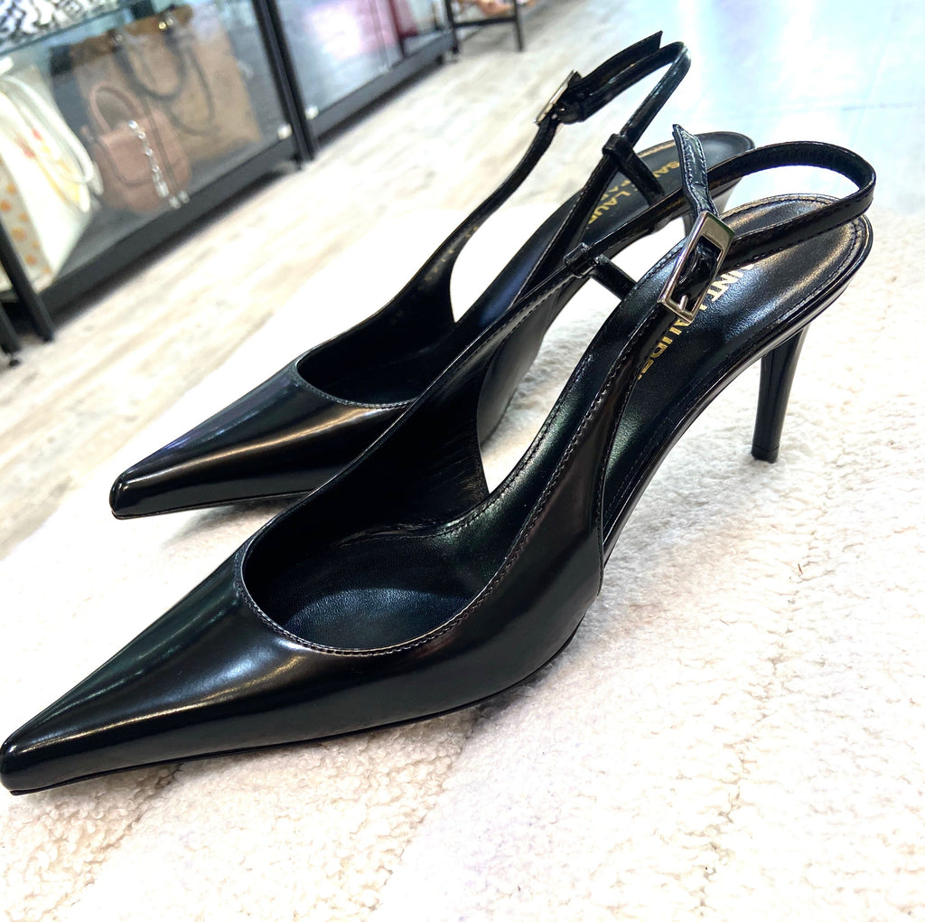 YSL KISS PATENT LEATHER SLINGBACK PUMPS