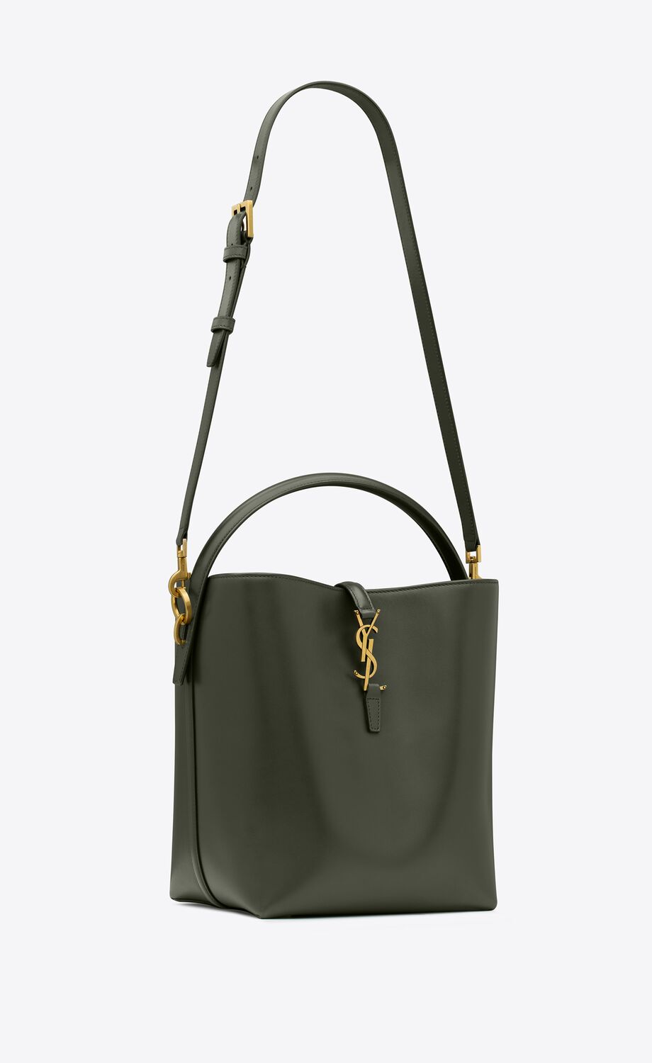 YSL LE 37 SHINY CALFSKIN LEATHER LARGE BUCKET BAG