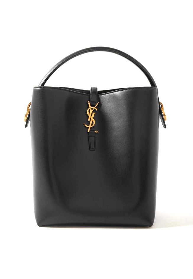 YSL LE 37 SHINY CALFSKIN LEATHER LARGE BUCKET BAG