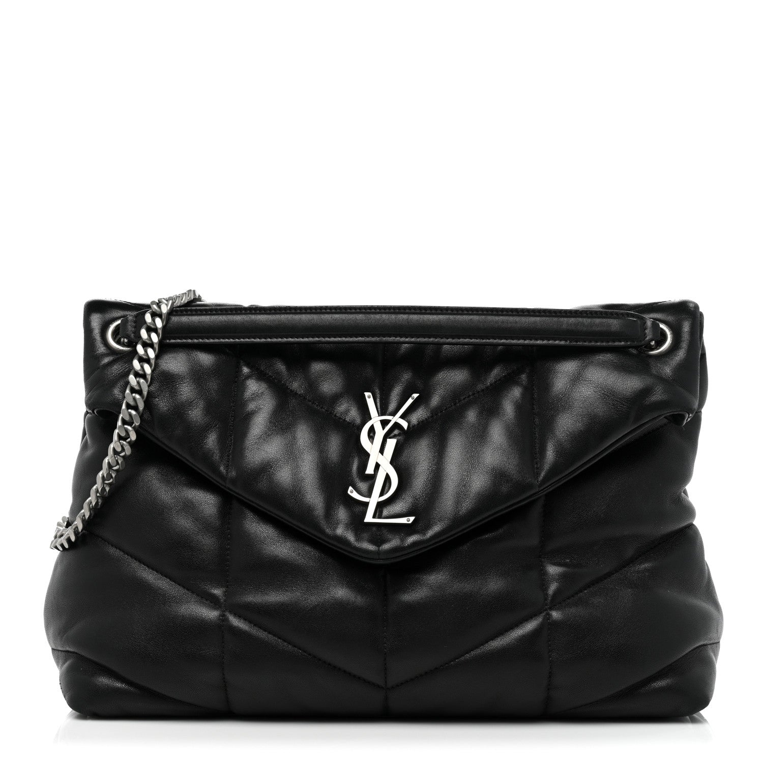 YSL PUFFER LOULOU MEDIUM CHAIN BAG IN QUILTED LAMBSKIN