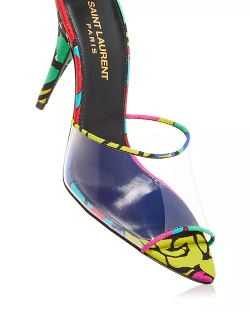 YSL LOLITA TRANSPARENT MULES SANDALS