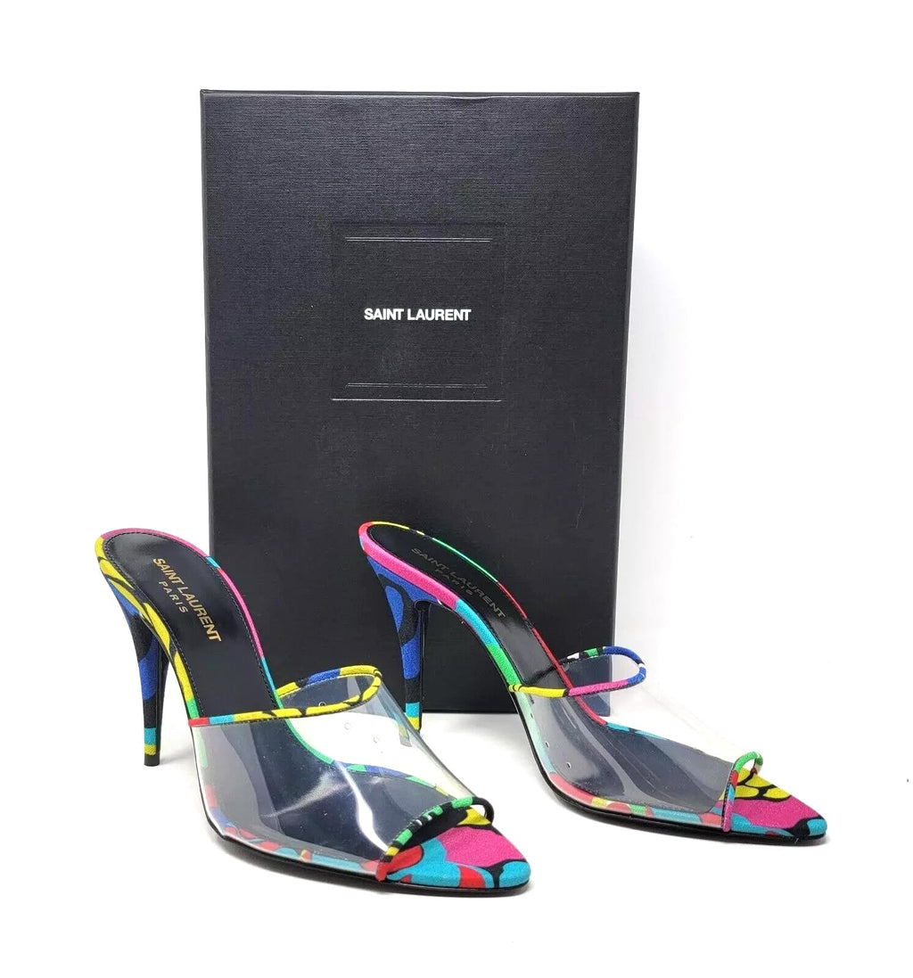 YSL LOLITA TRANSPARENT MULES SANDALS