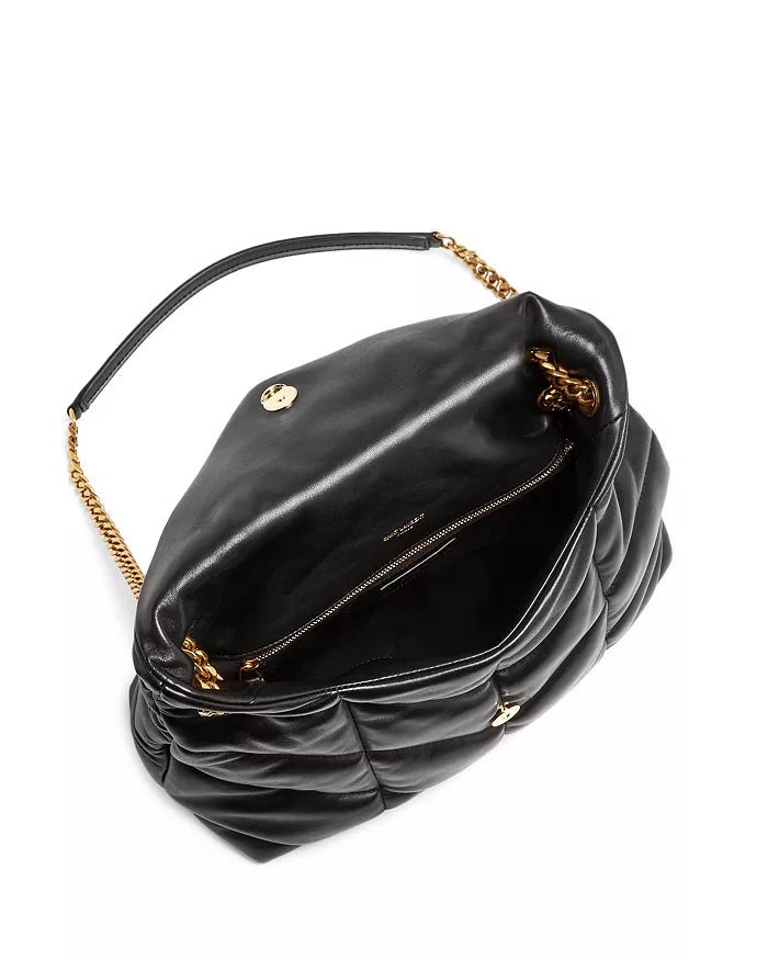 YSL LOULOU MEDIUM QUILTED PUFFER LEATHER SHOULDER BAG