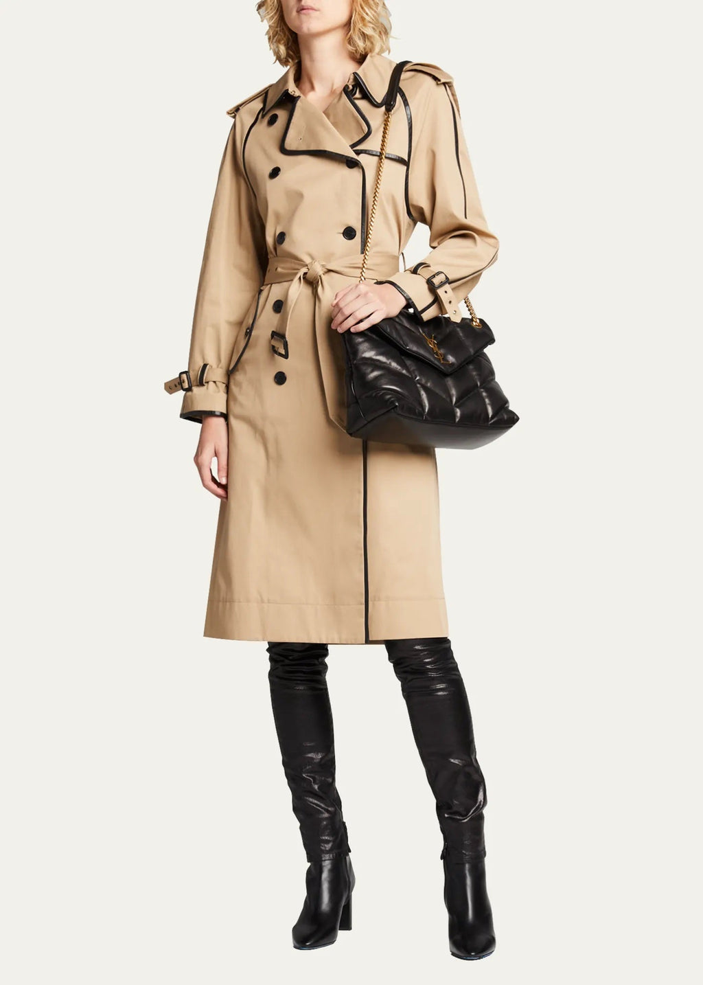 YSL LOULOU MEDIUM QUILTED PUFFER LEATHER SHOULDER BAG