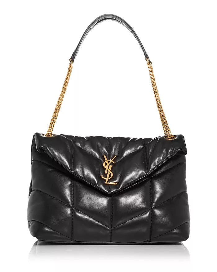 YSL LOULOU MEDIUM QUILTED PUFFER LEATHER SHOULDER BAG