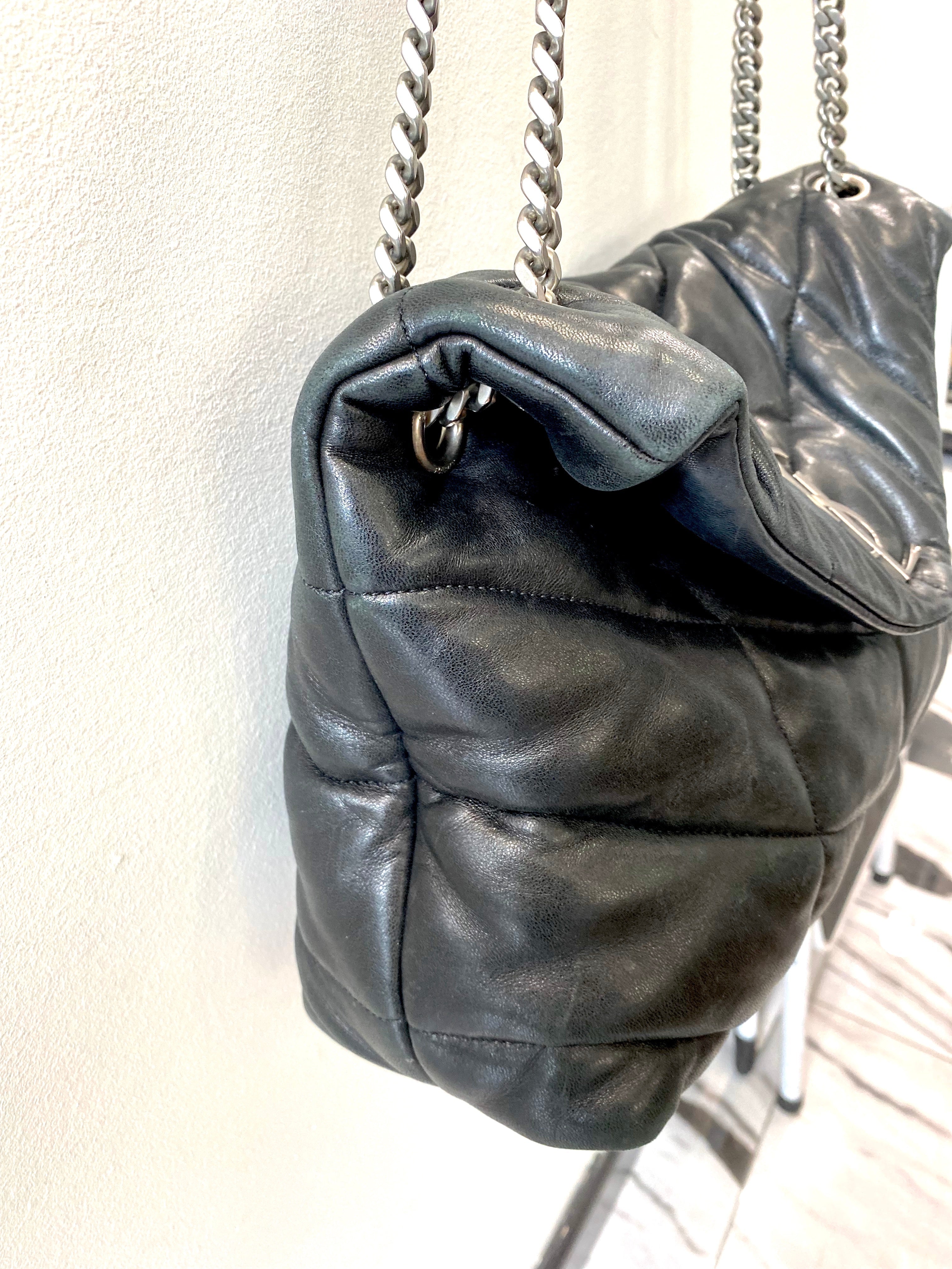 YSL PUFFER LOULOU MEDIUM CHAIN BAG IN QUILTED LAMBSKIN