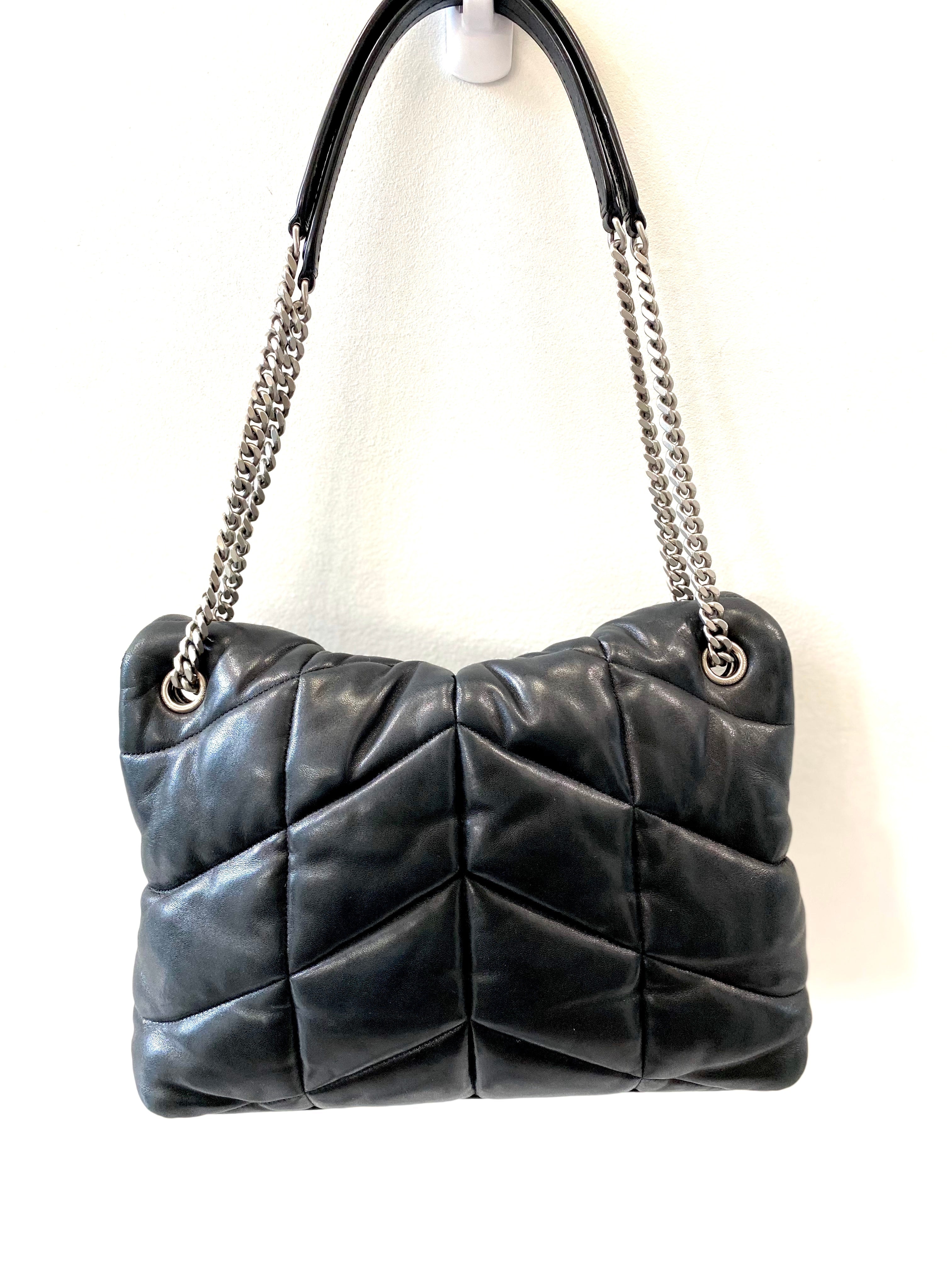 YSL PUFFER LOULOU MEDIUM CHAIN BAG IN QUILTED LAMBSKIN