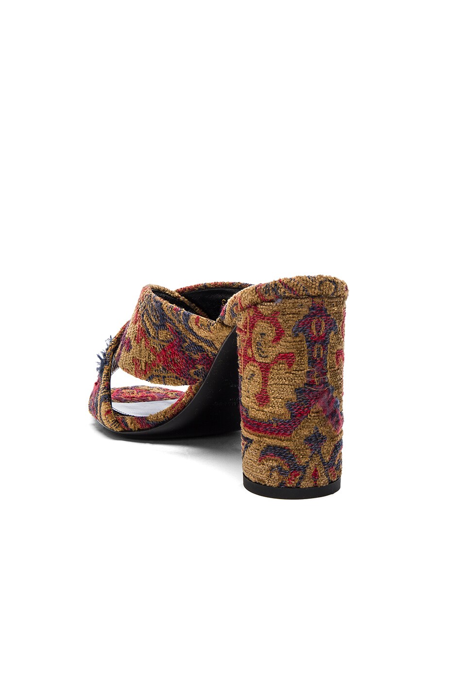 YSL LOULOU TAPESTRY JACQUARD MULES