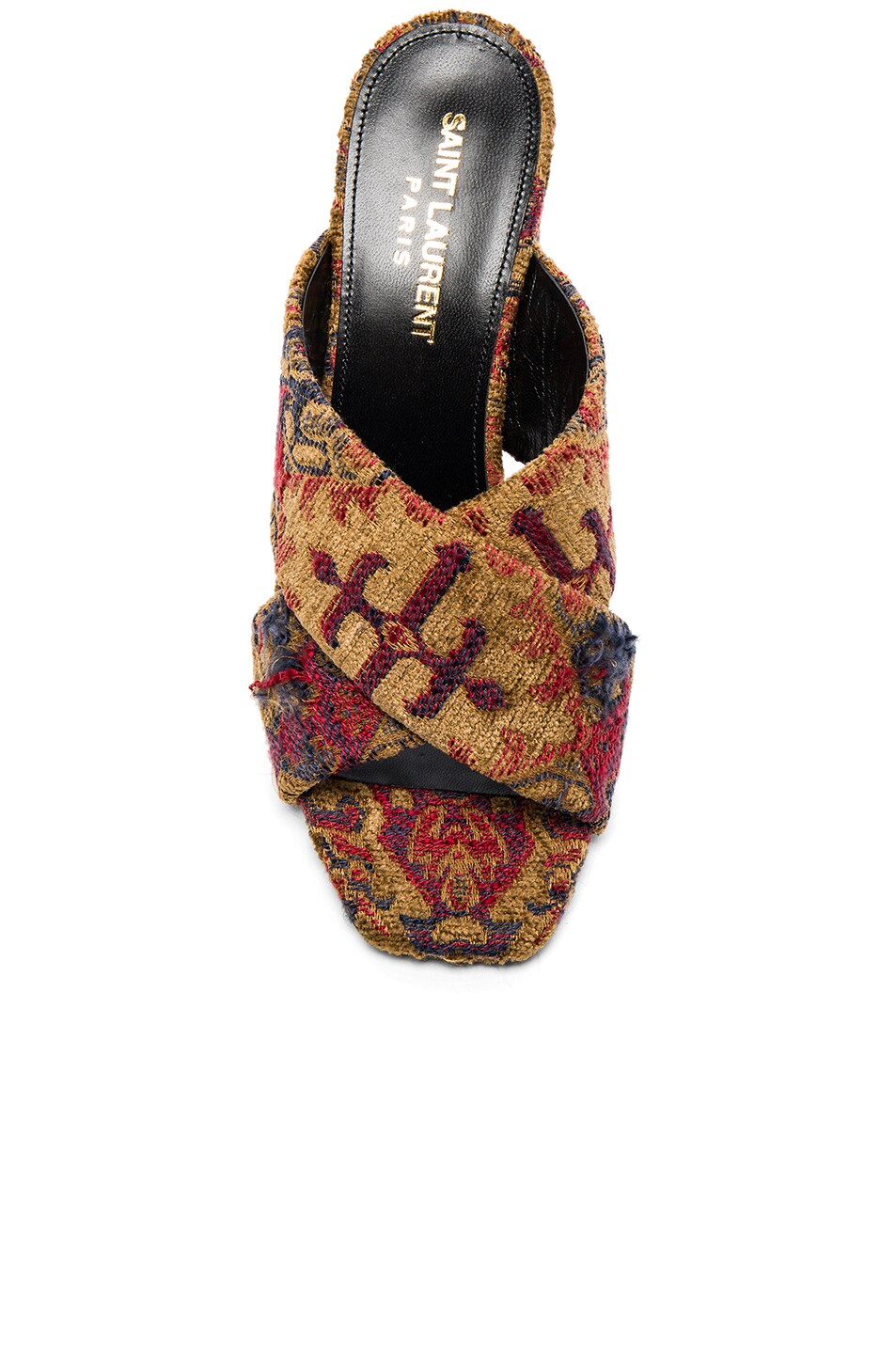 YSL LOULOU TAPESTRY JACQUARD MULES