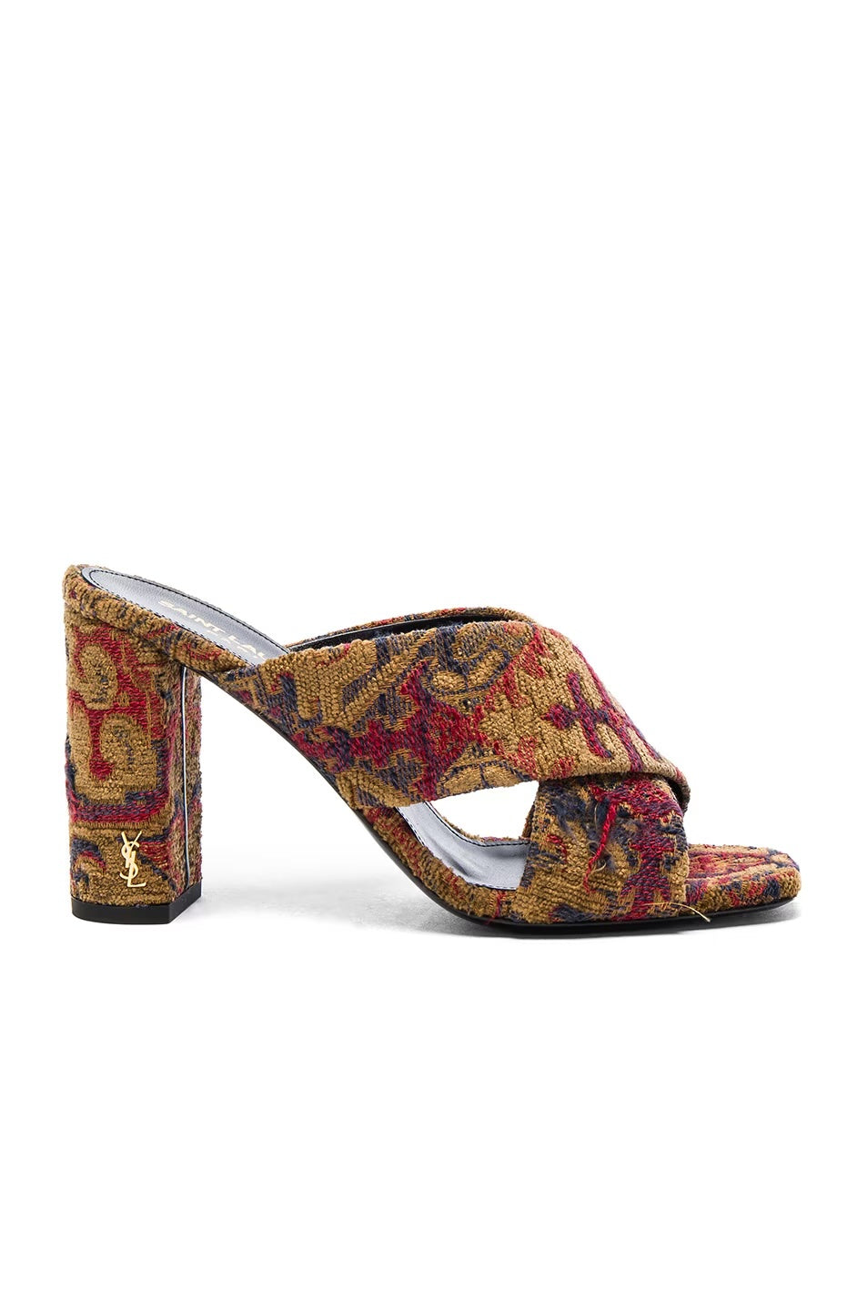 YSL LOULOU TAPESTRY JACQUARD MULES