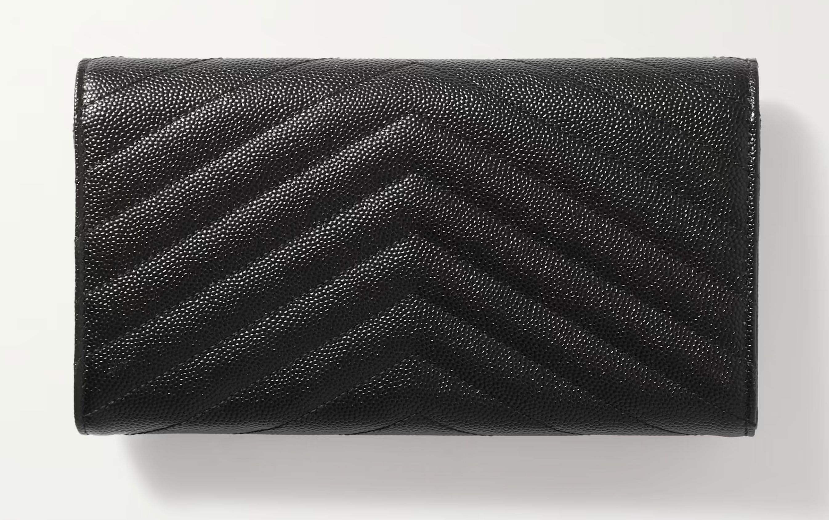 YVES SAINT LAURENT MONOGRAM QUILTED TEXTURED LEATHER WALLET