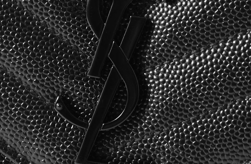 YVES SAINT LAURENT MONOGRAM QUILTED TEXTURED LEATHER WALLET