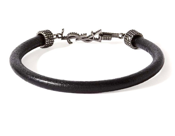 YSL OPYUM EMBELLISHED LEATHER BRACELET
