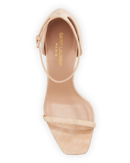 YVES SAINT LAURENT OPYUM SUEDE HEELS SANDALS