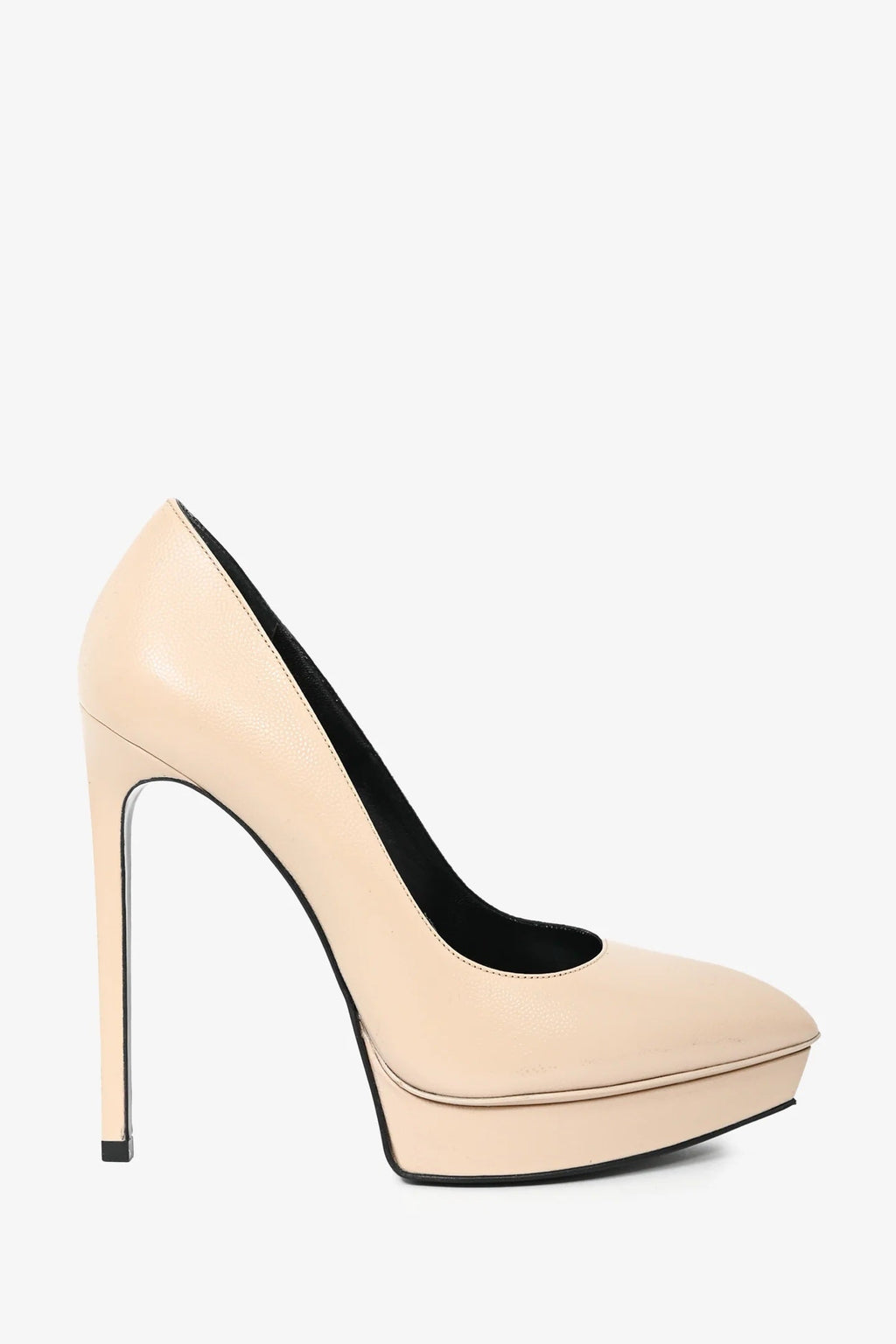 YVES SAINT LAUREN JANIS GRAINED LEATHER PLATFORM PUMPS