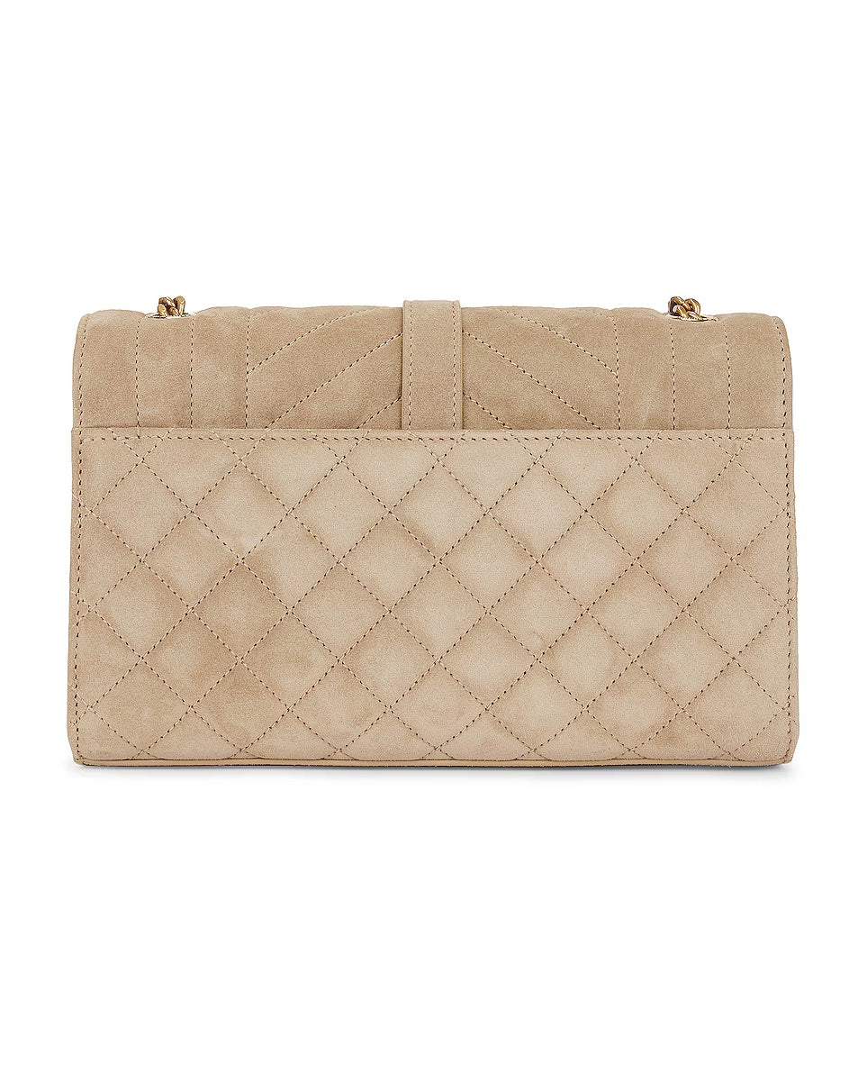 YSL MIXED MATELASSE TRIQUILT MONOGRAM ENVELOPE SMALL SUEDE CROSSBODY