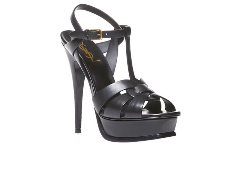 YSL TRIBUTE 75MM LEATHER PLATFORM SANDALS