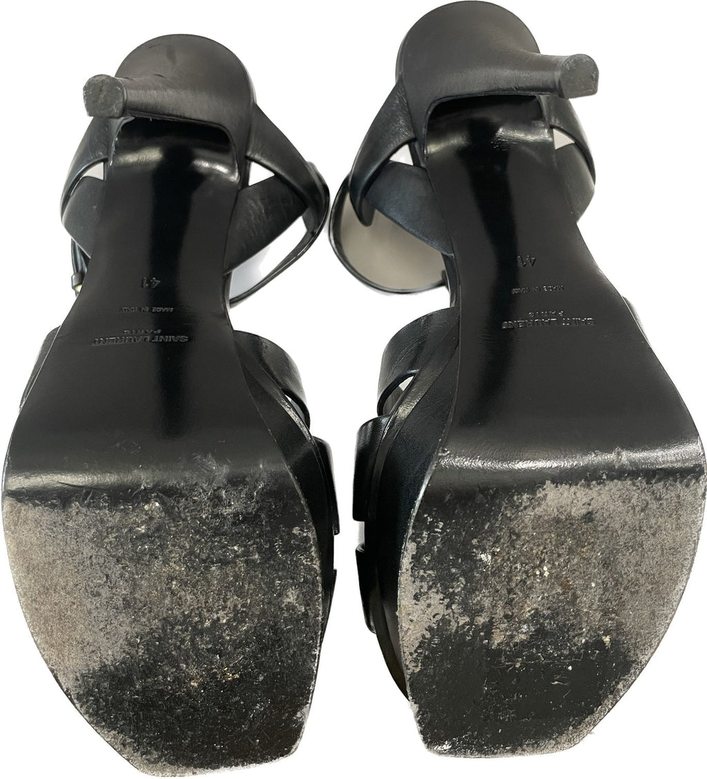 YSL TRIBUTE 75MM LEATHER PLATFORM SANDALS