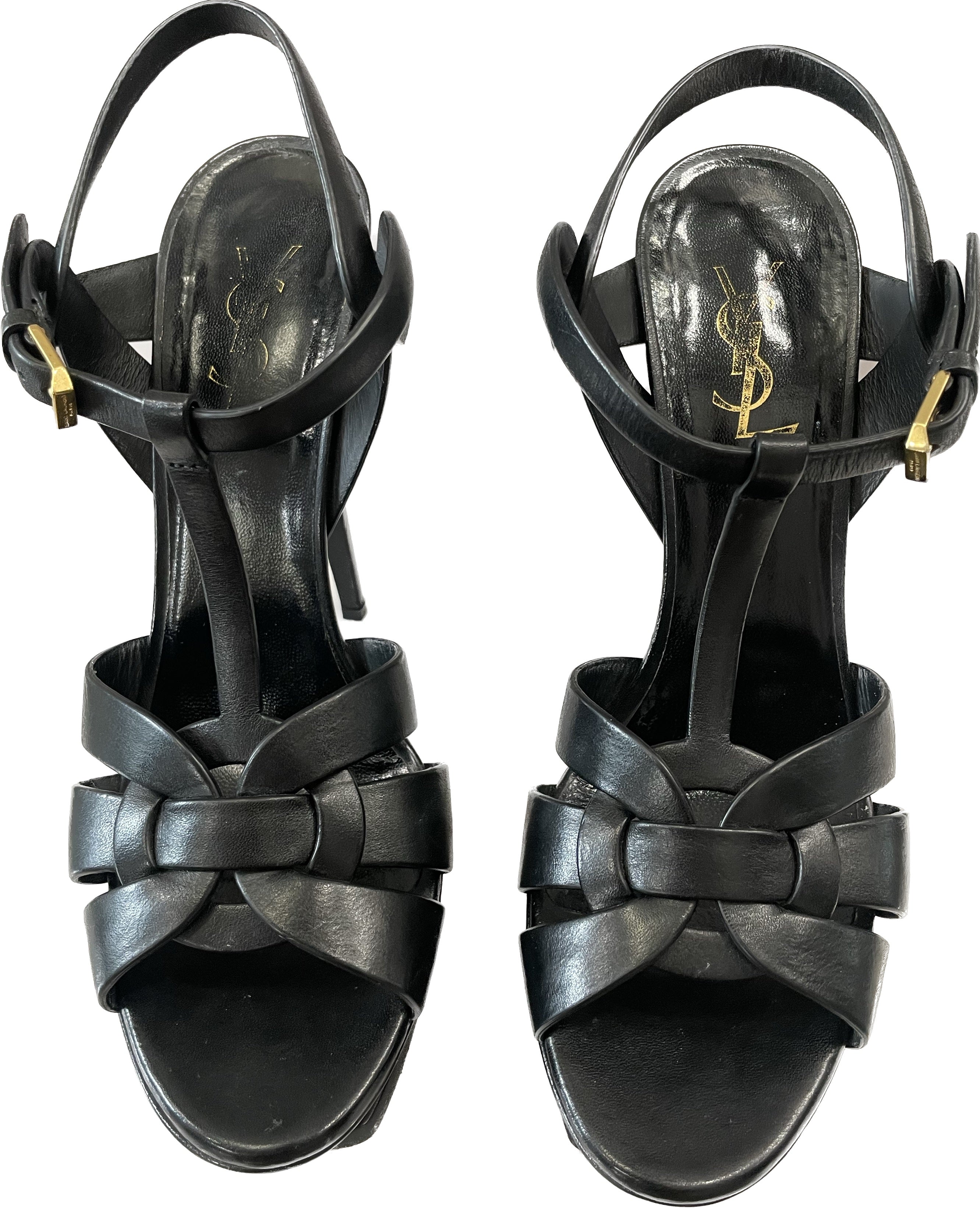 YSL TRIBUTE 75MM LEATHER PLATFORM SANDALS