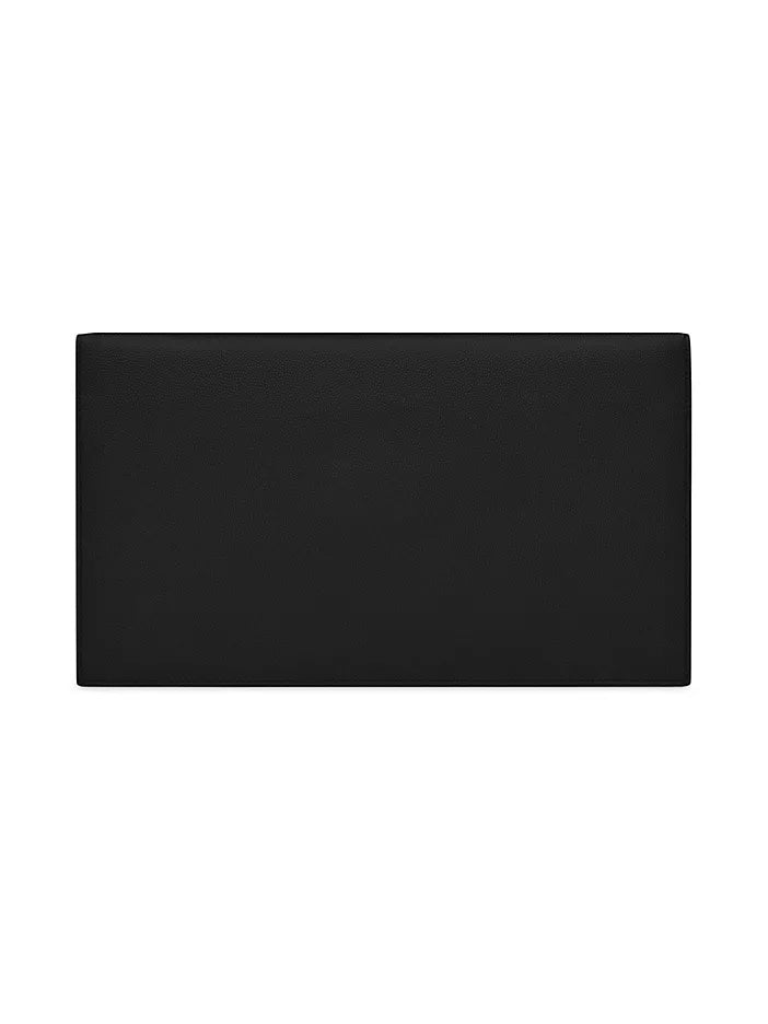 YSL GRAIN DE POUDRE EMBOSSED LEATHER UPTOWN CLUTCH BAG