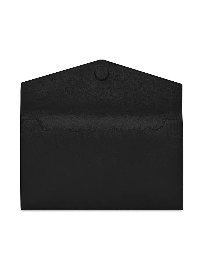 YSL GRAIN DE POUDRE EMBOSSED LEATHER UPTOWN CLUTCH BAG