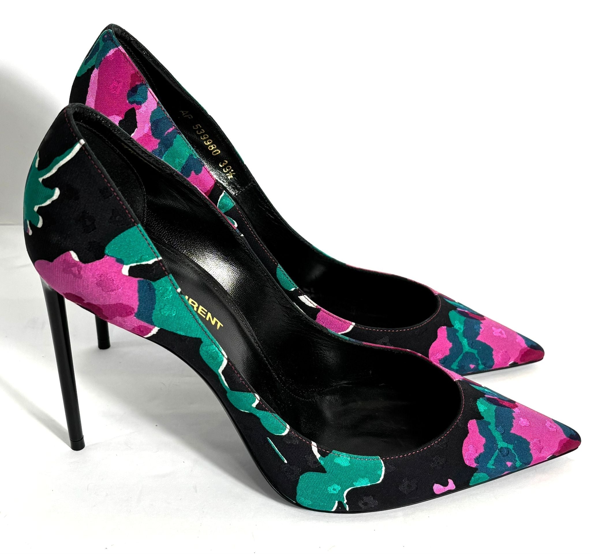 YSL TESSUTO SILK ZOE FLORAL PUMPS