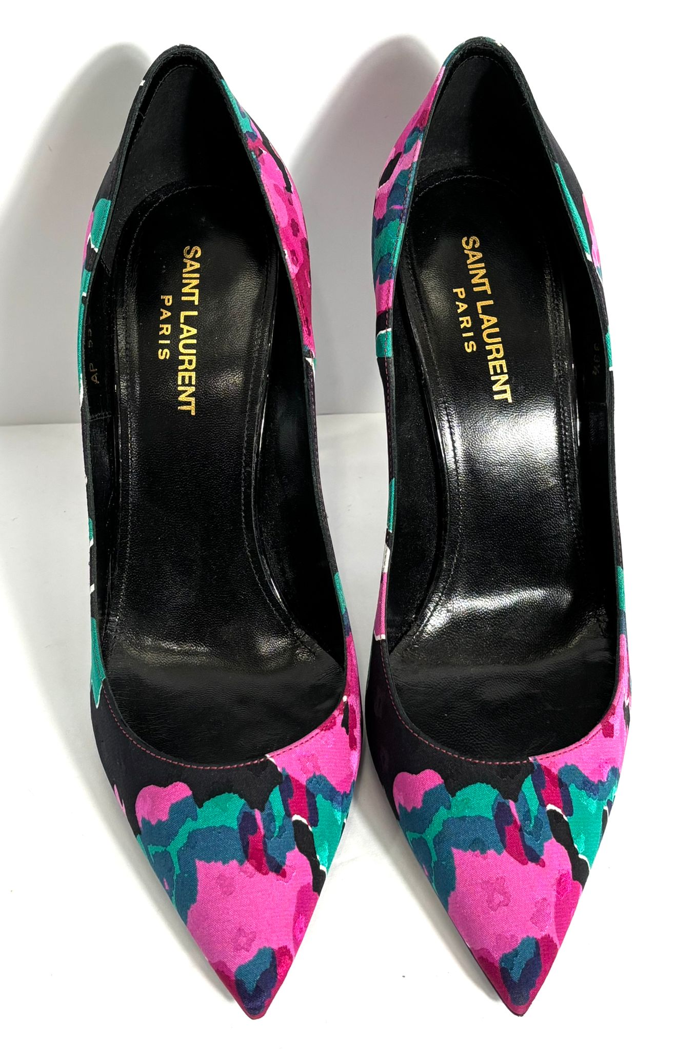 YSL TESSUTO SILK ZOE FLORAL PUMPS