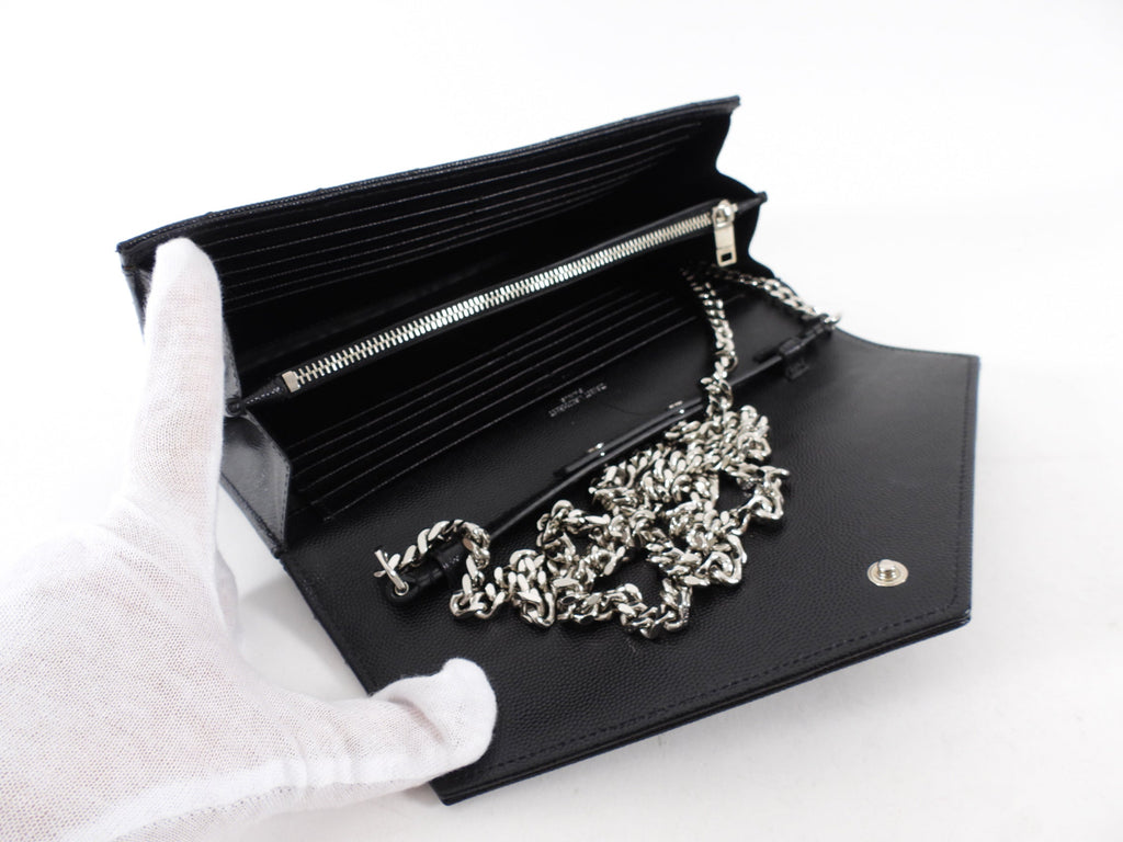 Saint Laurent Black Grain de Poudre YSL Cassandre WOC SHW