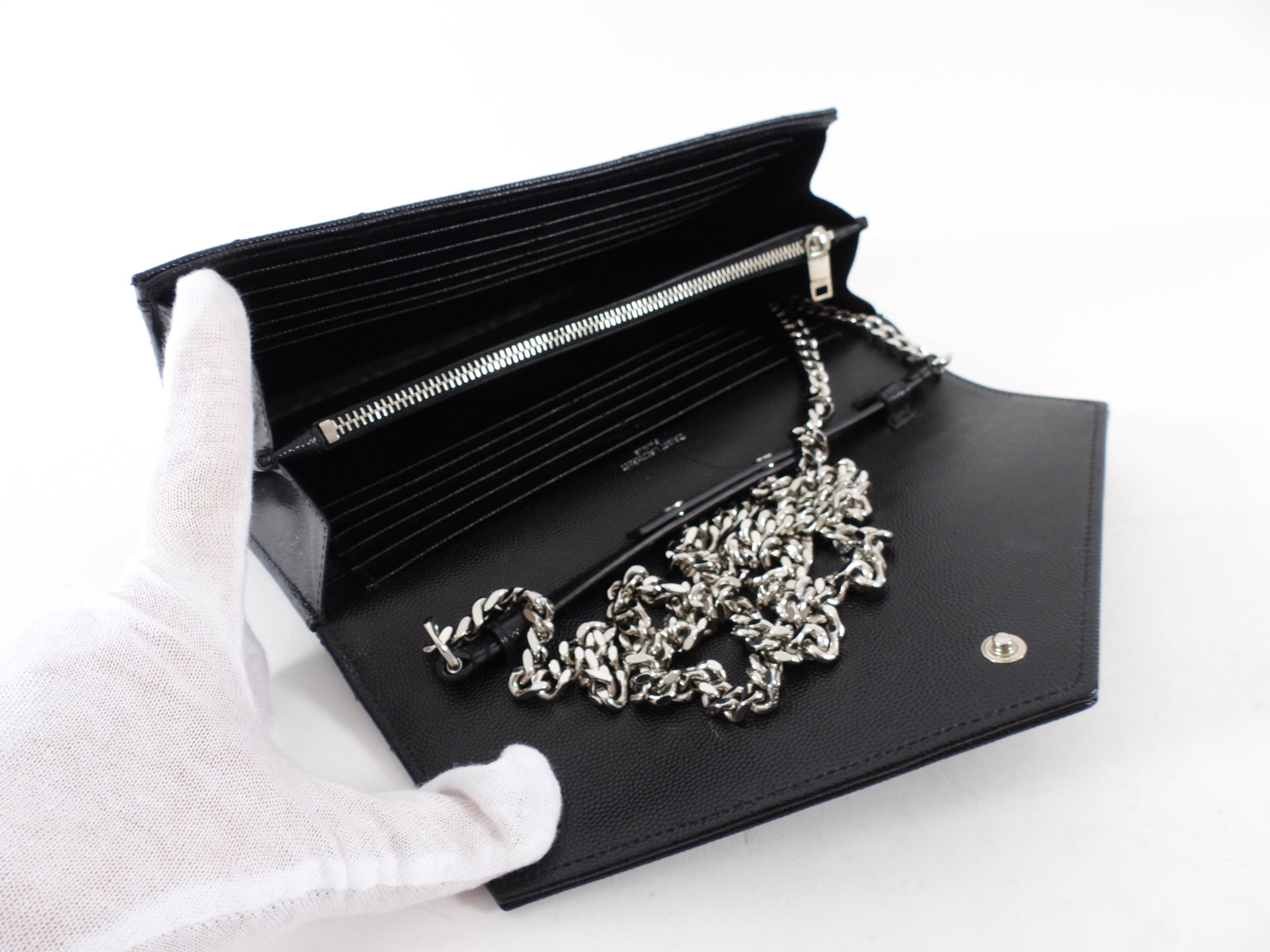 Saint Laurent Black Grain de Poudre YSL Cassandre WOC SHW