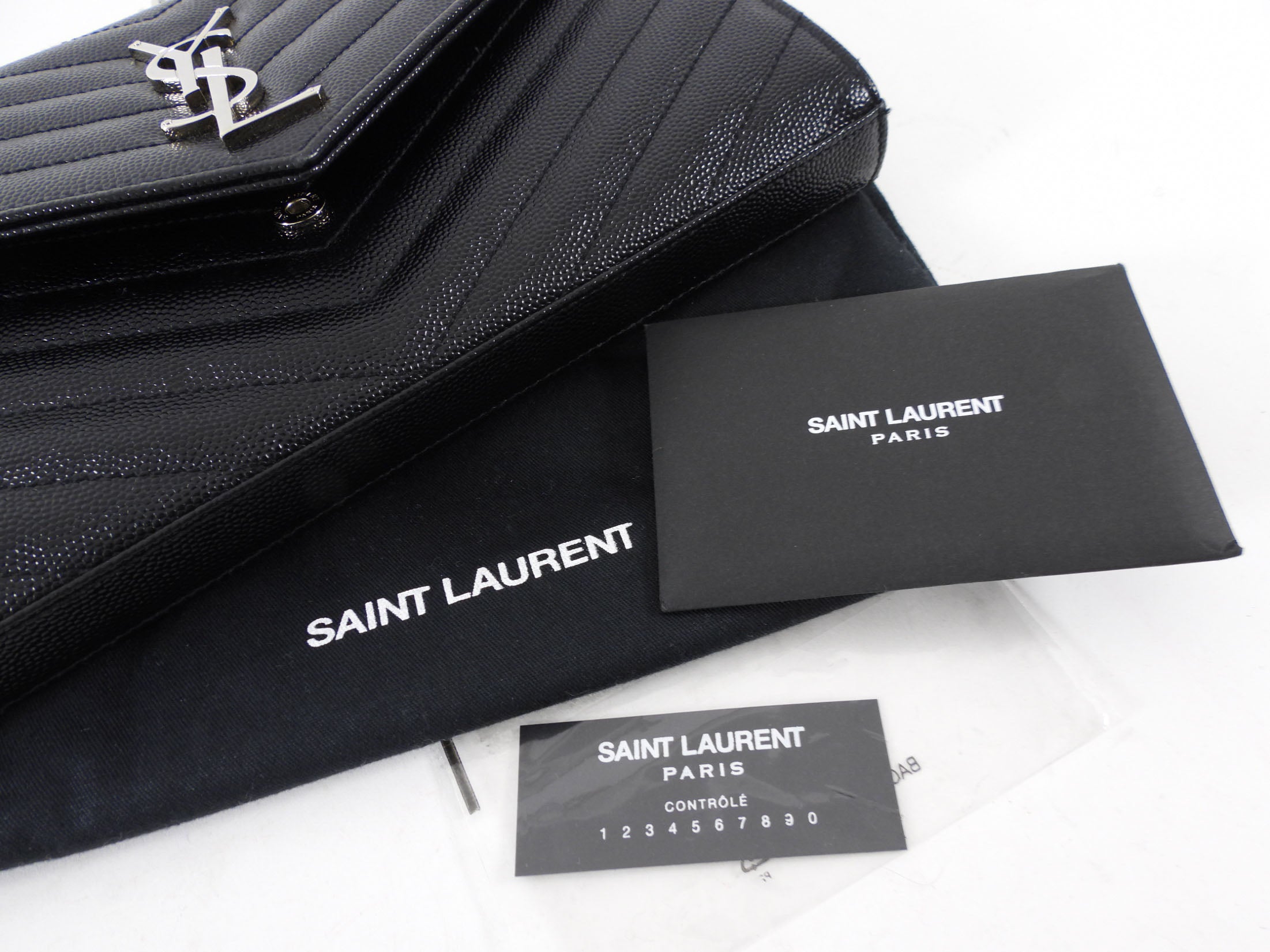 Saint Laurent Black Grain de Poudre YSL Cassandre WOC SHW