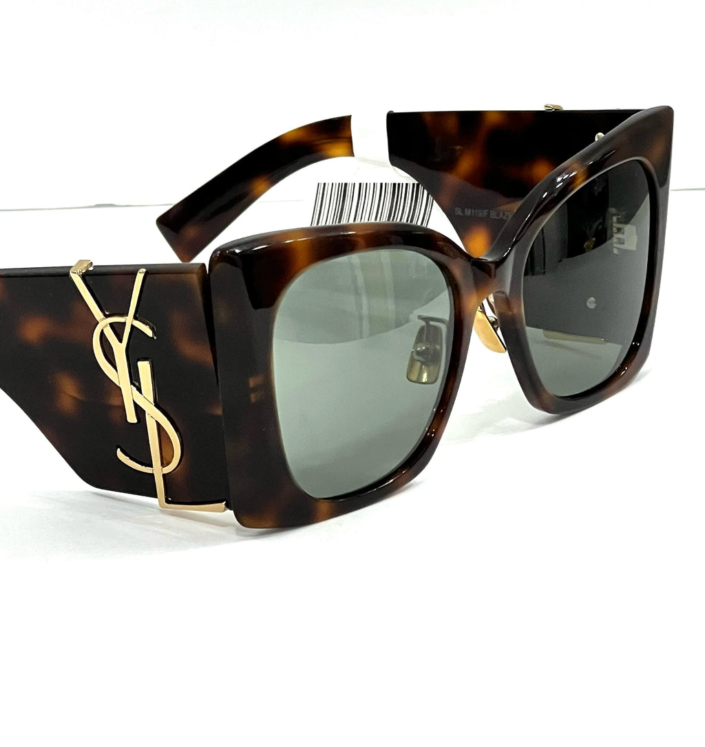 YSL BLAZE OVERSIZED CAT-EYE TORTOISESHELL SUNGLASSES
