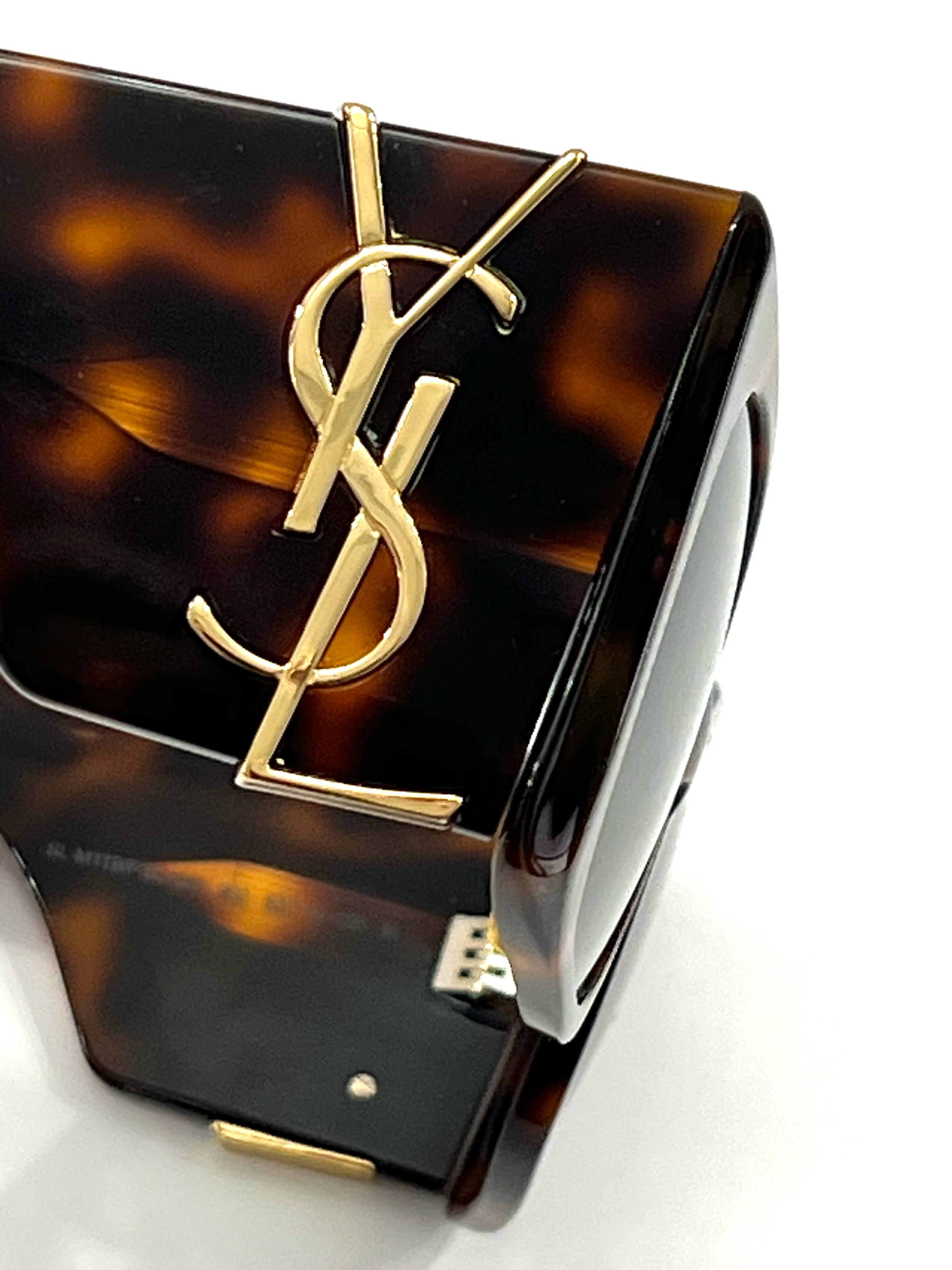 YSL BLAZE OVERSIZED CAT-EYE TORTOISESHELL SUNGLASSES