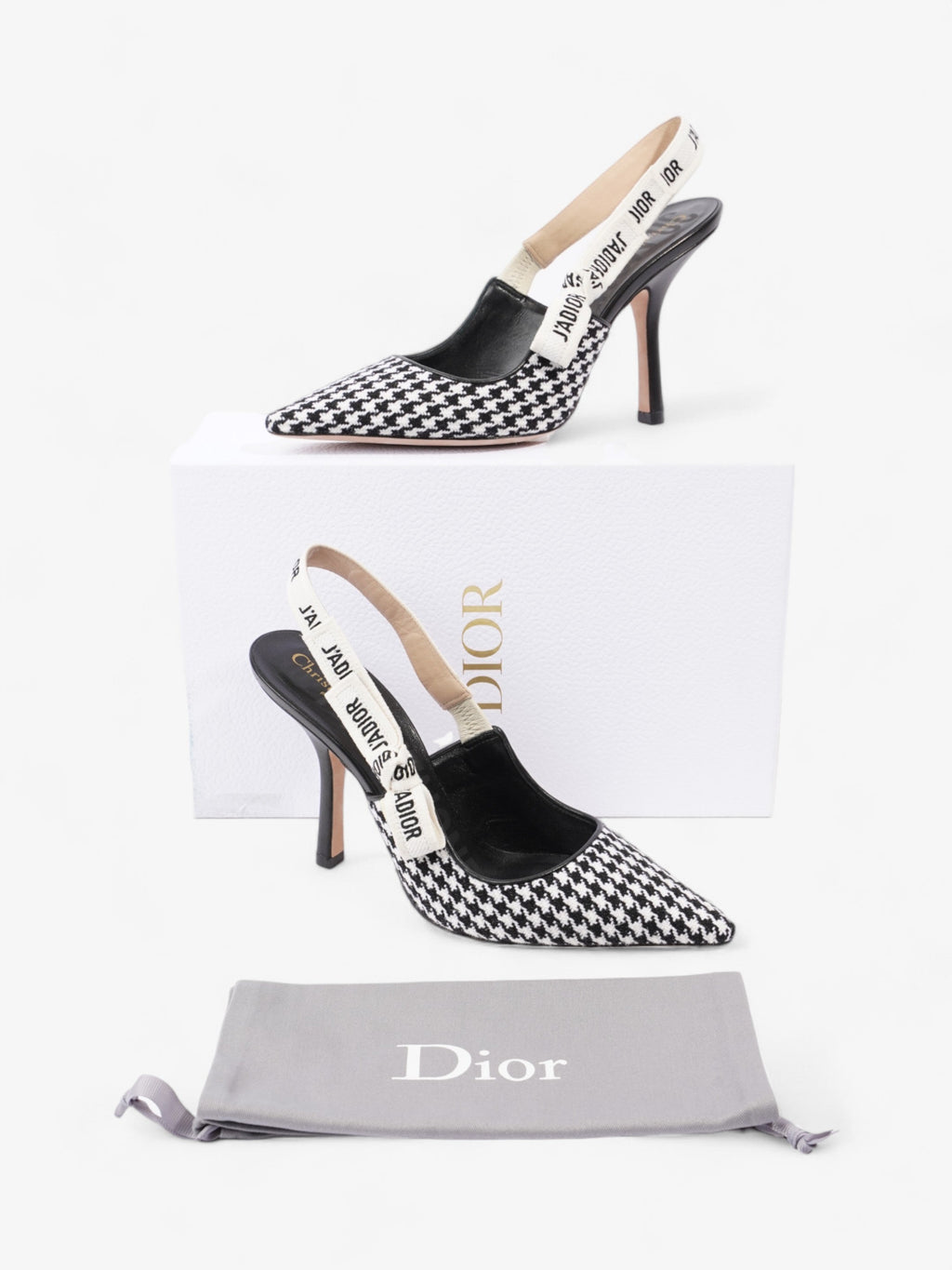 Christian Dior J'Adior Pumps 100 Black / White Tweed EU 39 UK 6