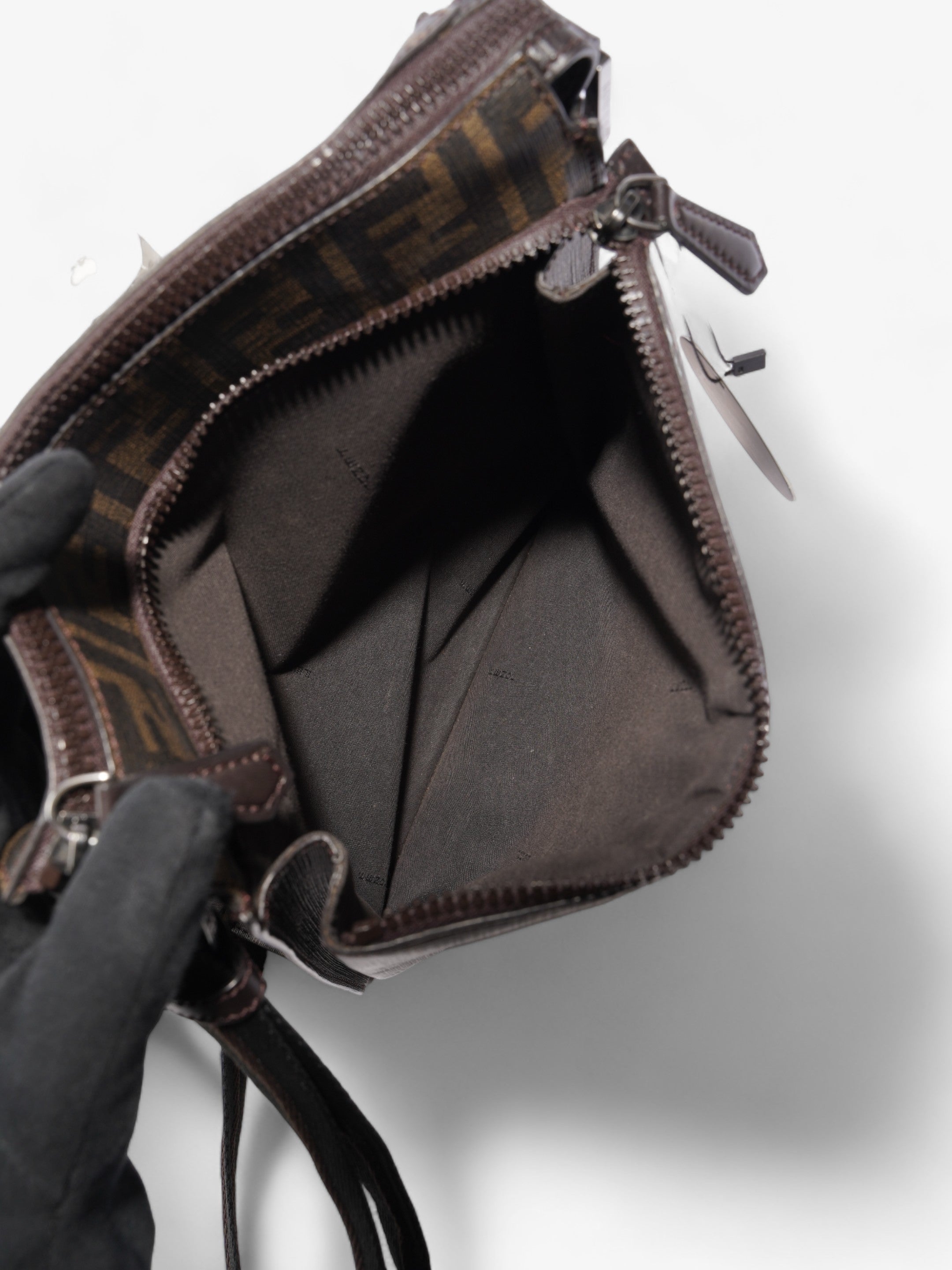 Fendi Zucca Shoulder Bag Brown Canvas