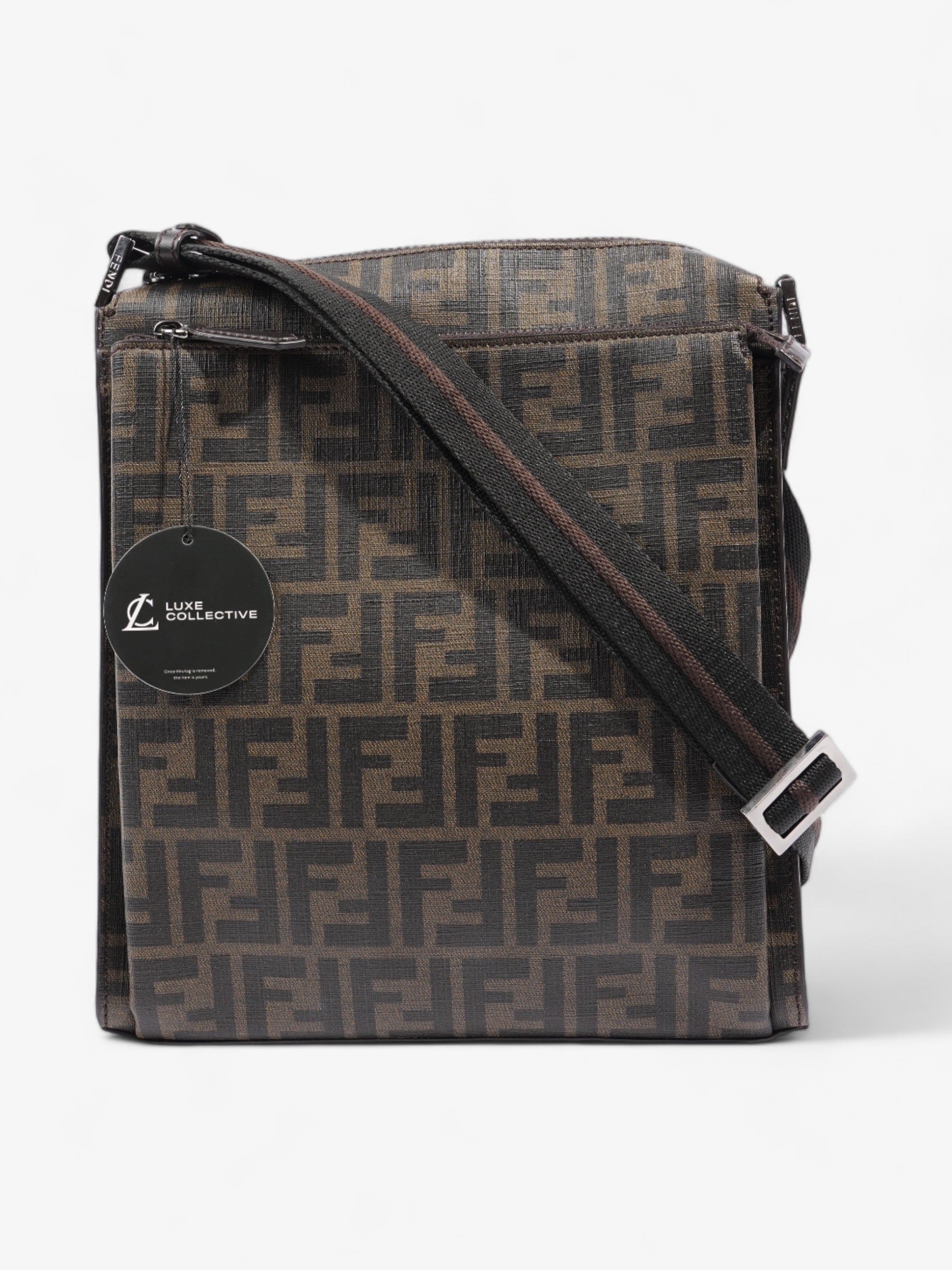 Fendi Zucca Shoulder Bag Brown Canvas