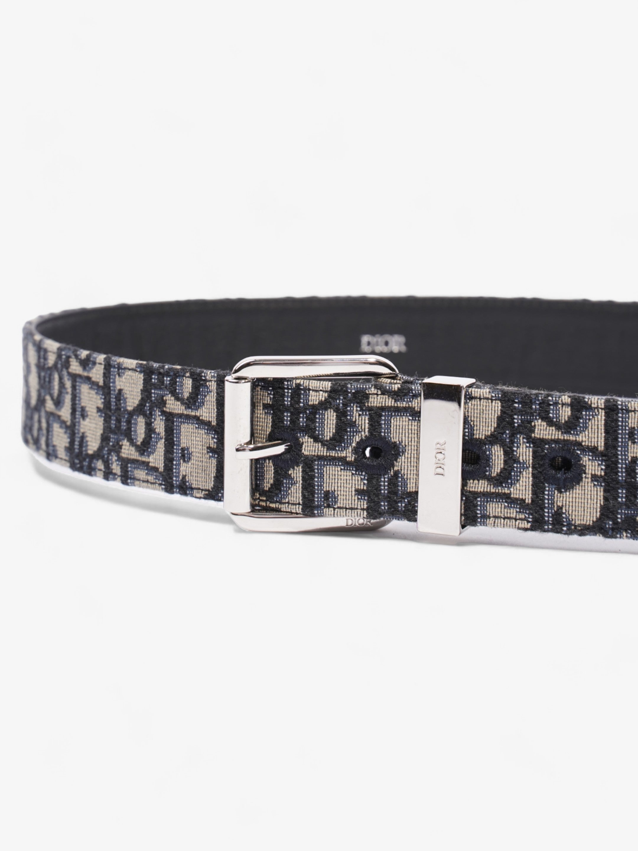 Christian Dior Oblique Belt Beige / Navy Canvas 90cm 36"