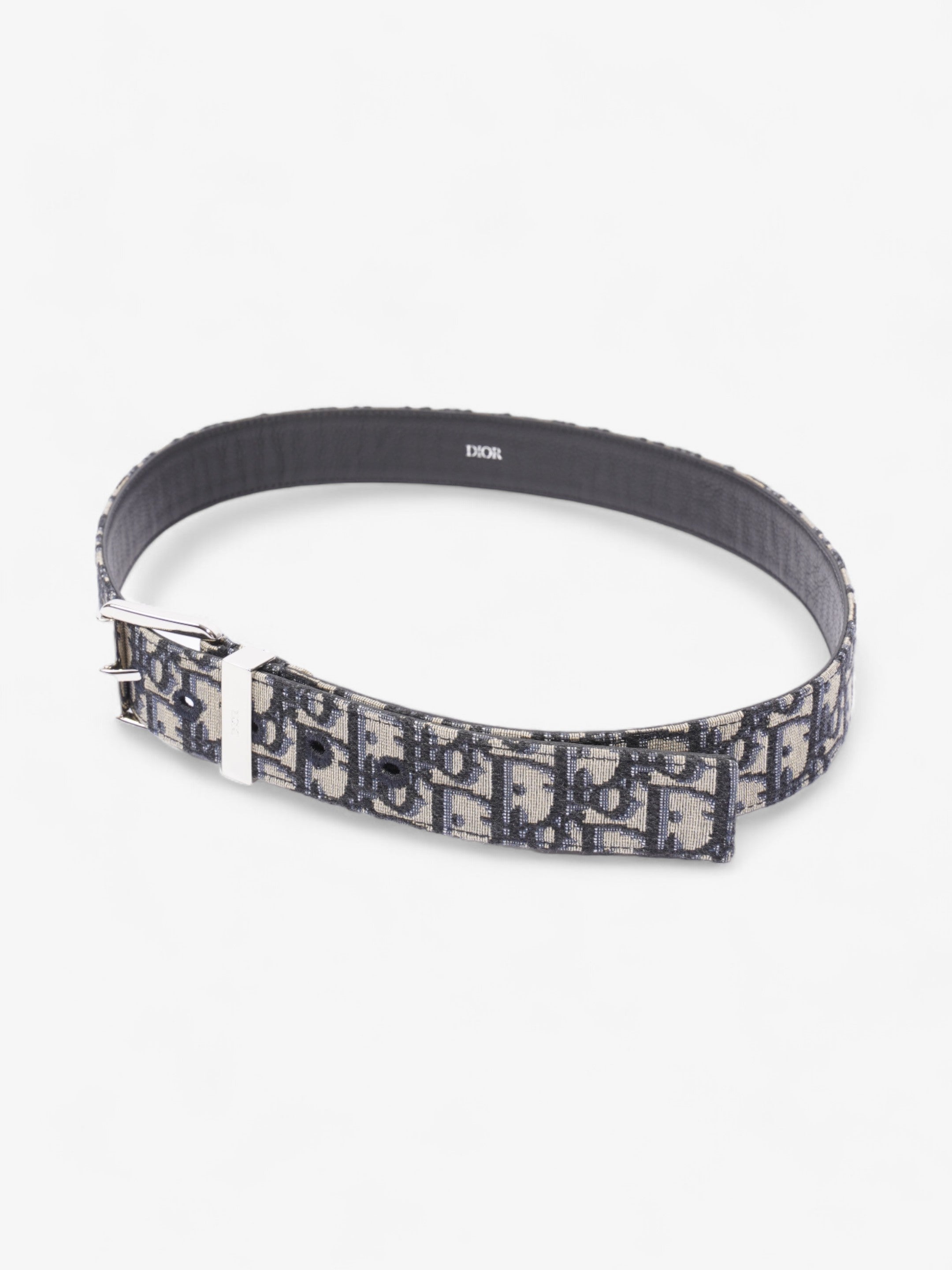 Christian Dior Oblique Belt Beige / Navy Canvas 90cm 36"