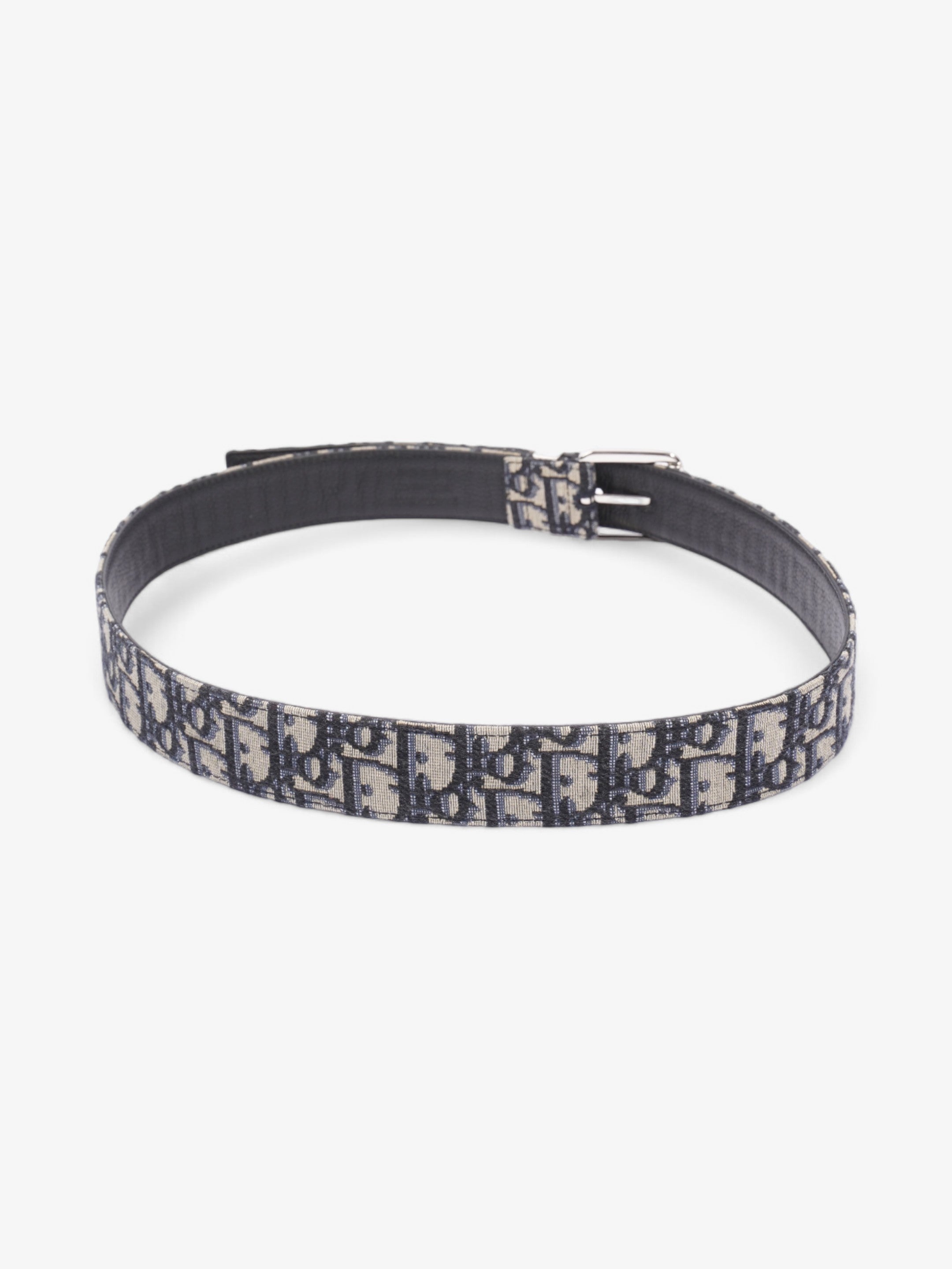 Christian Dior Oblique Belt Beige / Navy Canvas 90cm 36"
