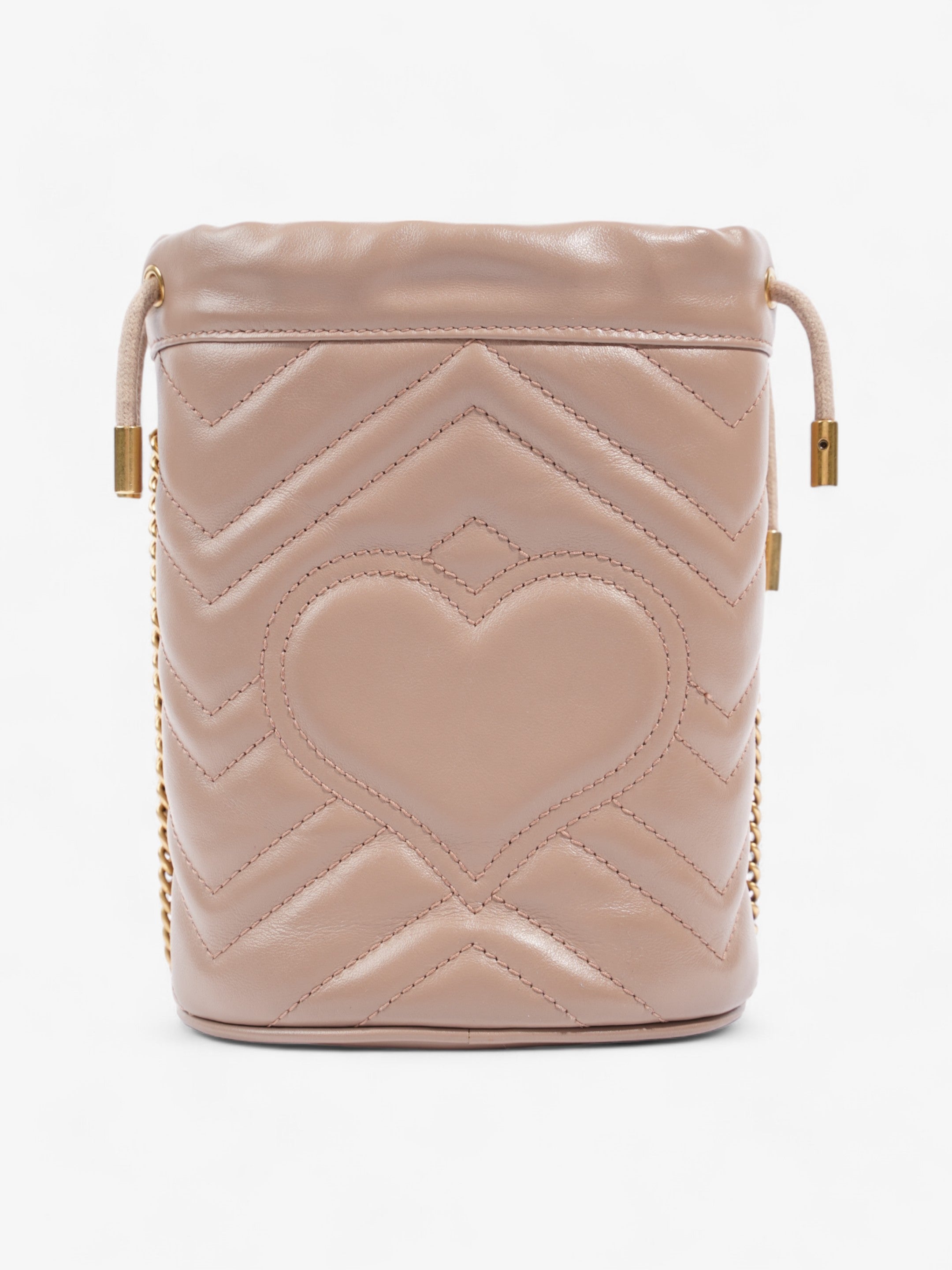 Gucci GG Marmont Bucket Bag Dusty Pink Matelasse Leather Mini