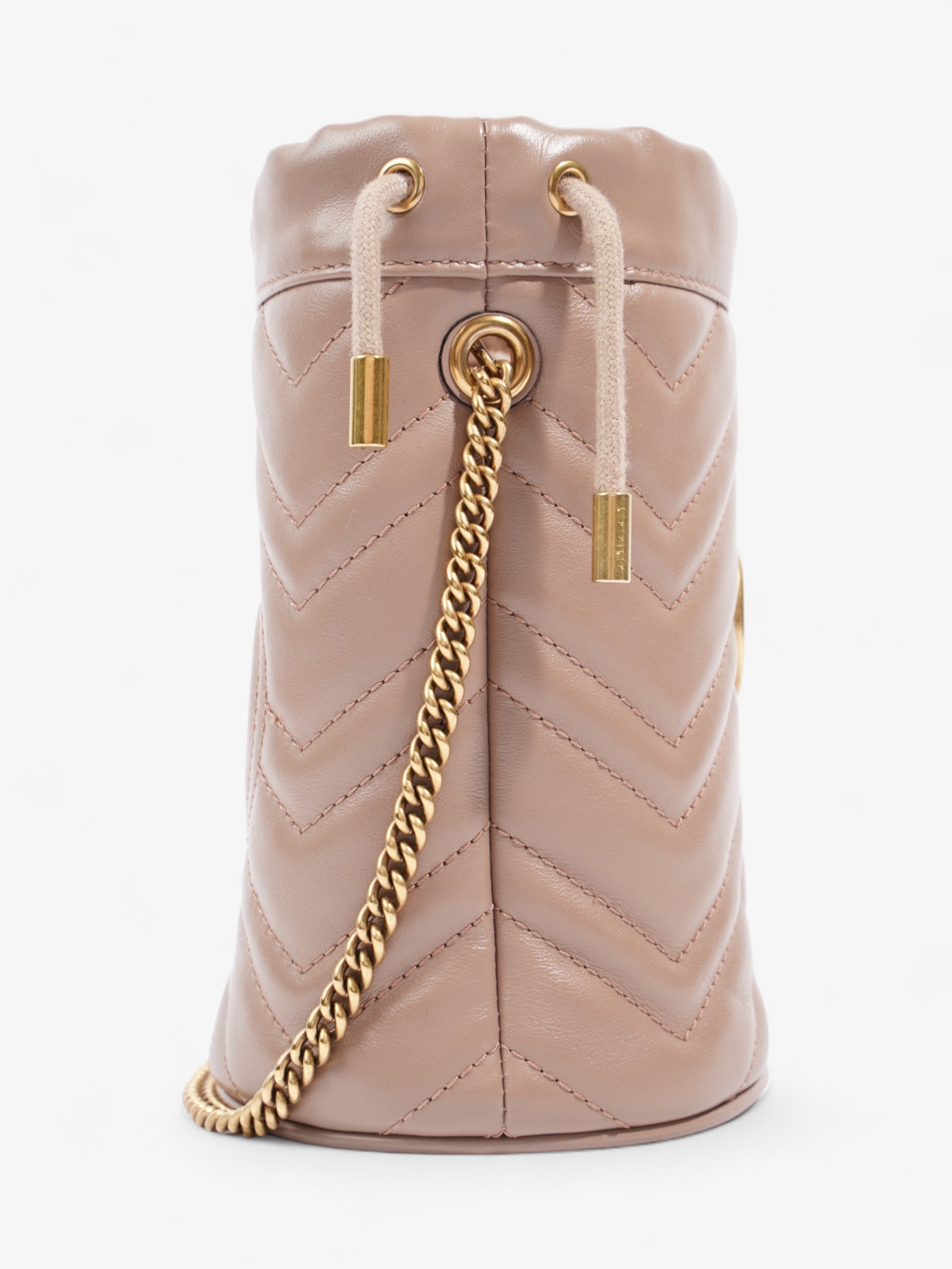 Gucci GG Marmont Bucket Bag Dusty Pink Matelasse Leather Mini