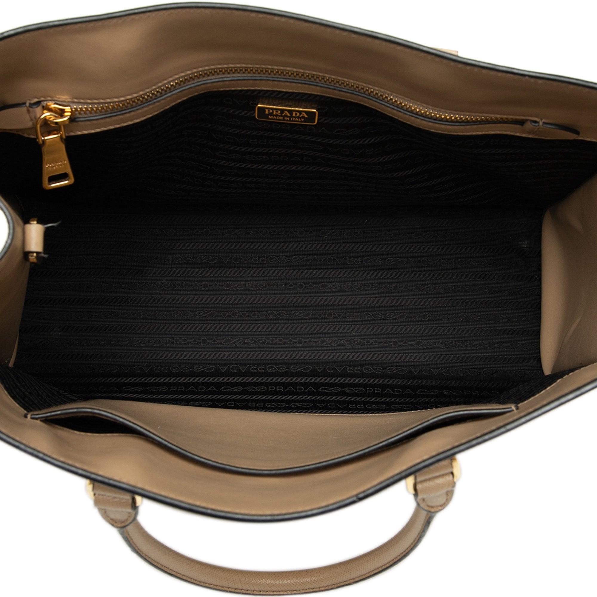 Lux Embossed Logo Tote Saffiano Leather Large
