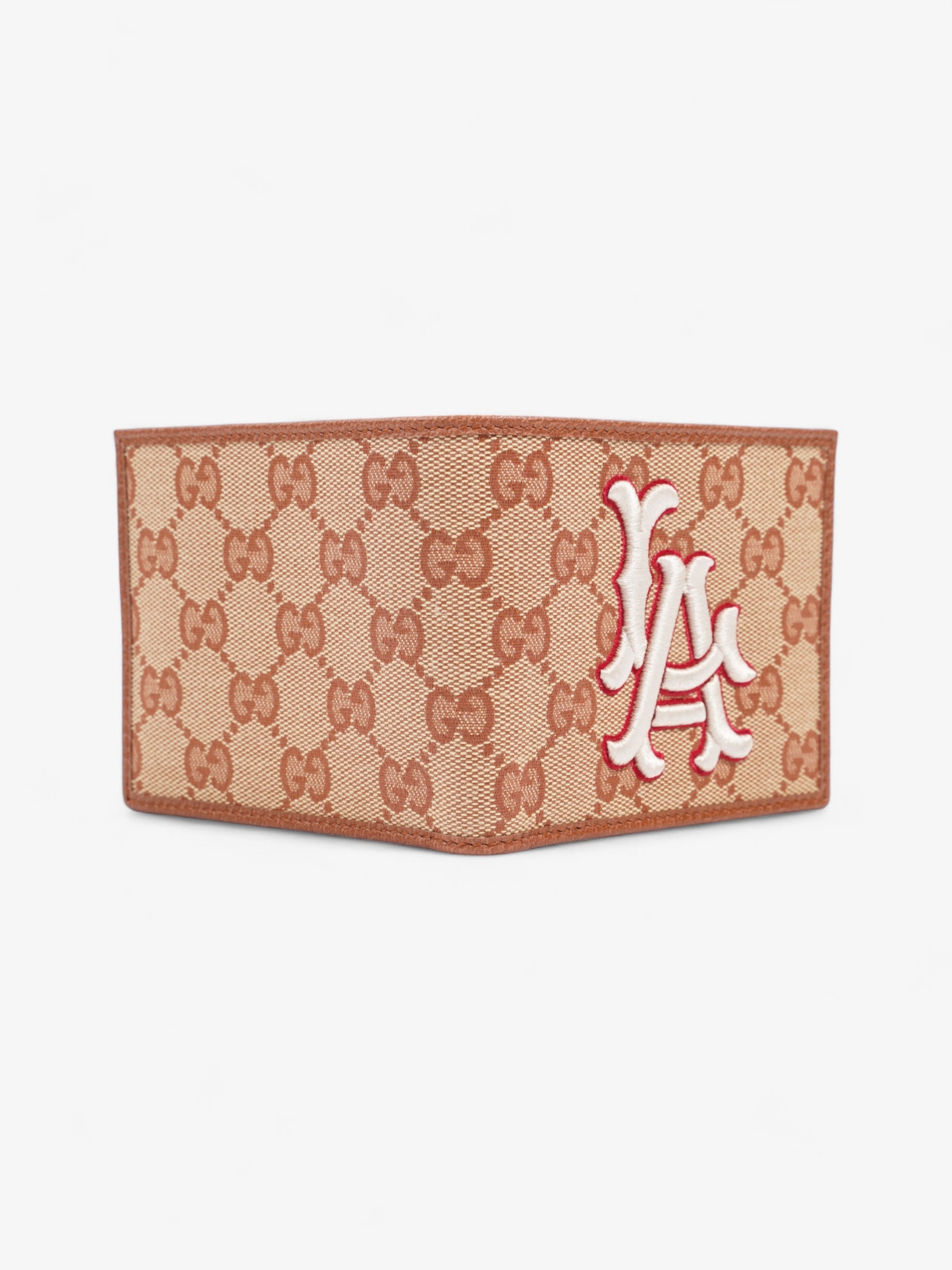 Gucci LA Dodgers Bi-Fold Wallet Beige / Brown Canvas
