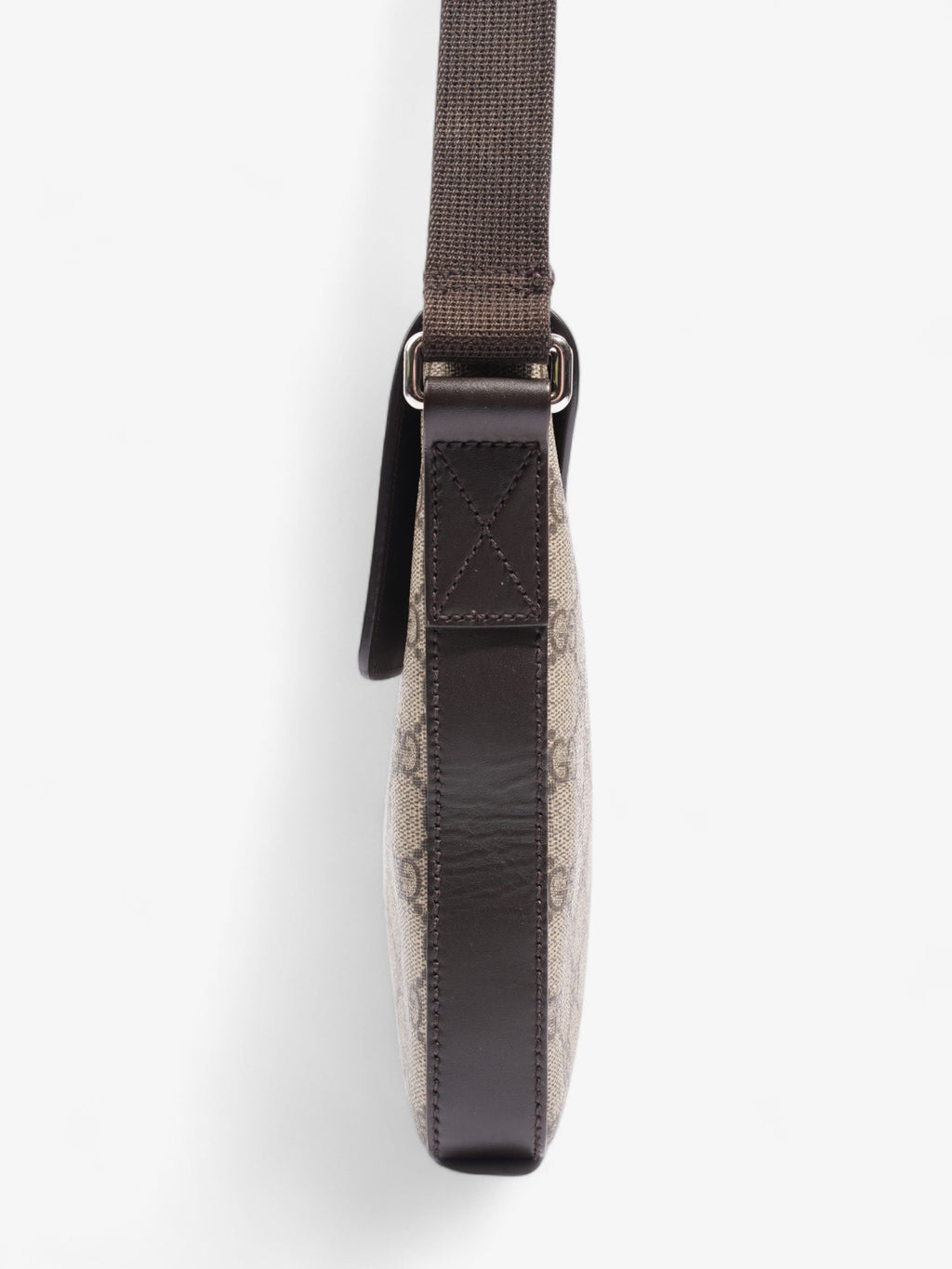 Gucci Classic Flap  Beige And Ebony GG Supreme / Brown Coated Canvas