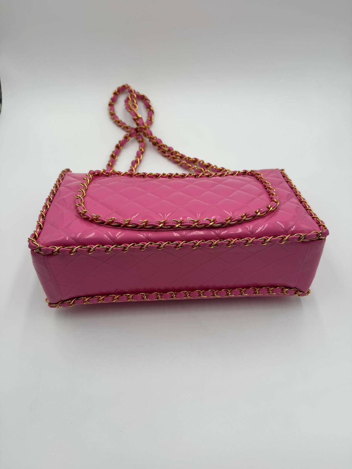 Chanel 1995 Vintage Barbie Pink Chainlink Maxi Flap Bag