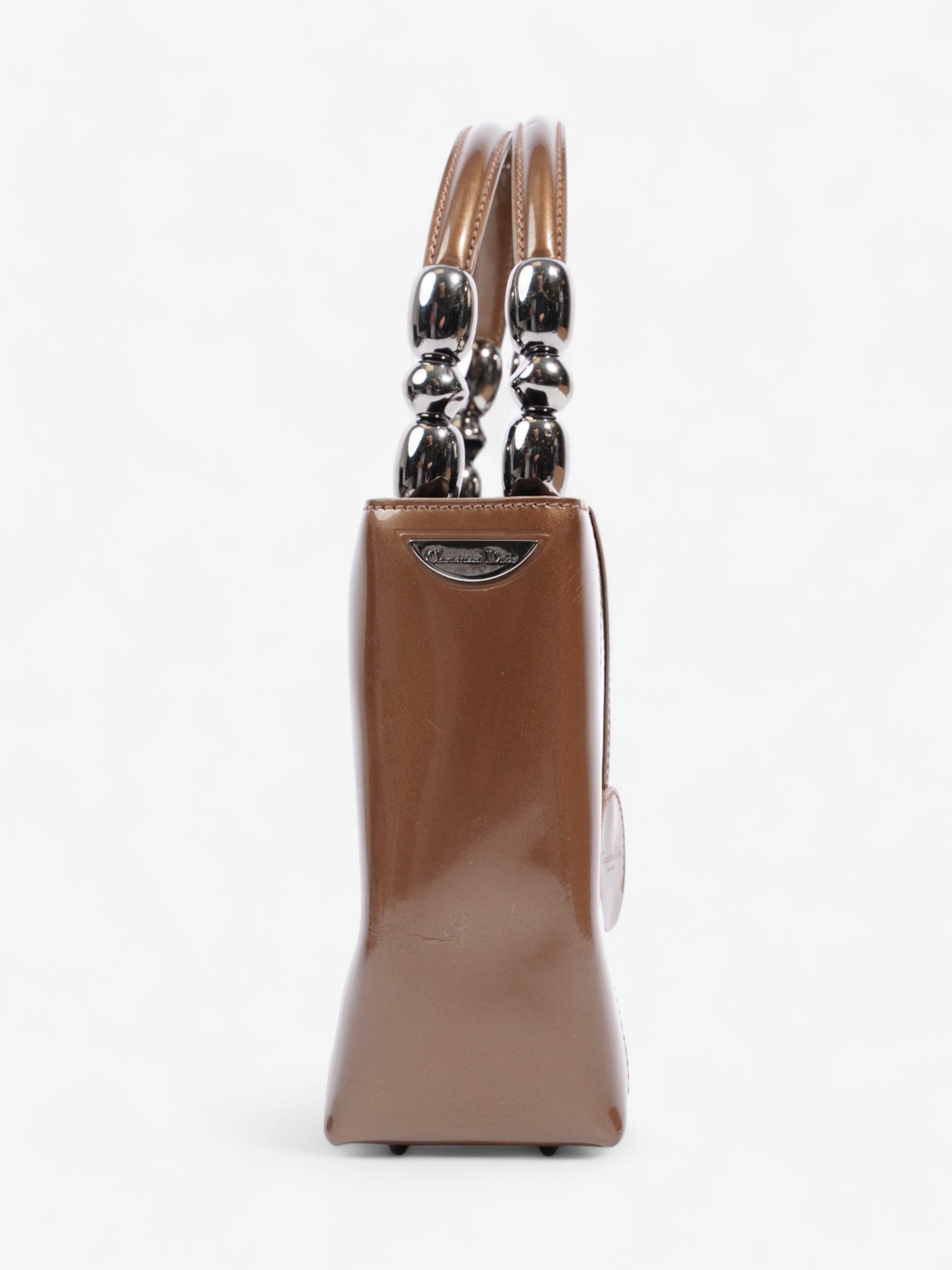 Christian Dior Malice Tote Brown Patent Leather