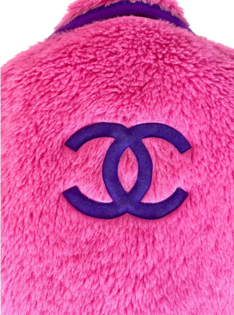 Chanel Vintage 1994 Faux Alpaca Vest- Rare Pink & Purple