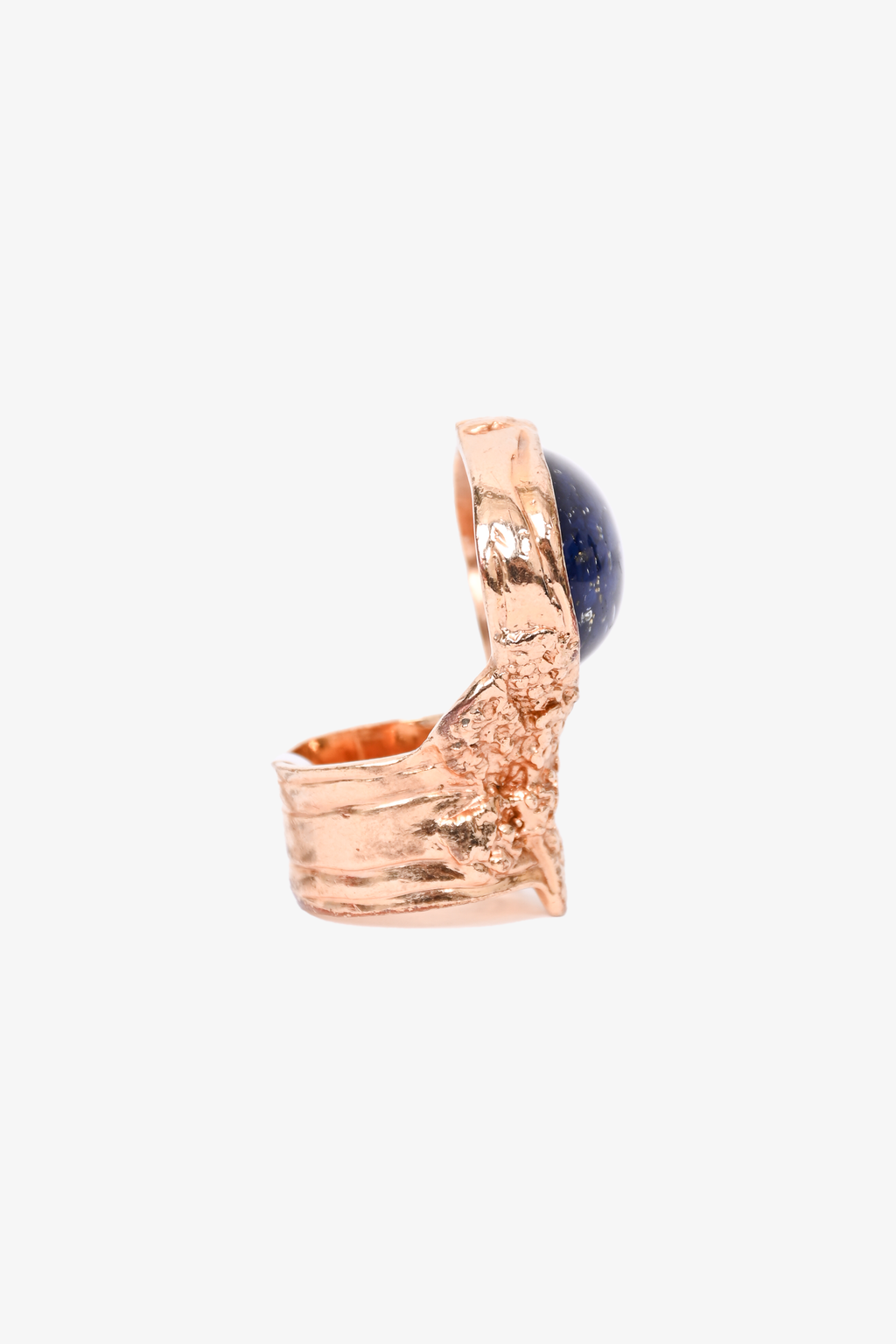 Yves Saint Laurent Rose Gold Toned/Blue Arty Cocktail Ring Size 6