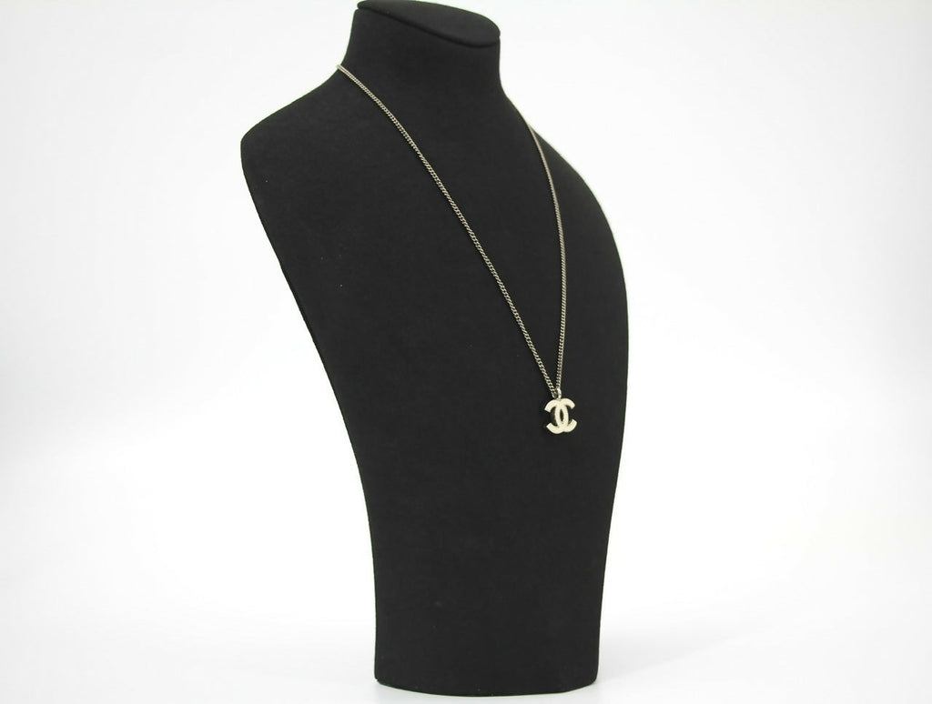 Chanel Vintage 02C Enamel White CC Necklace